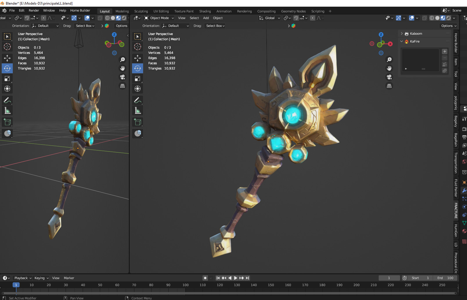 fantasy mace Low-poly 3D model_2