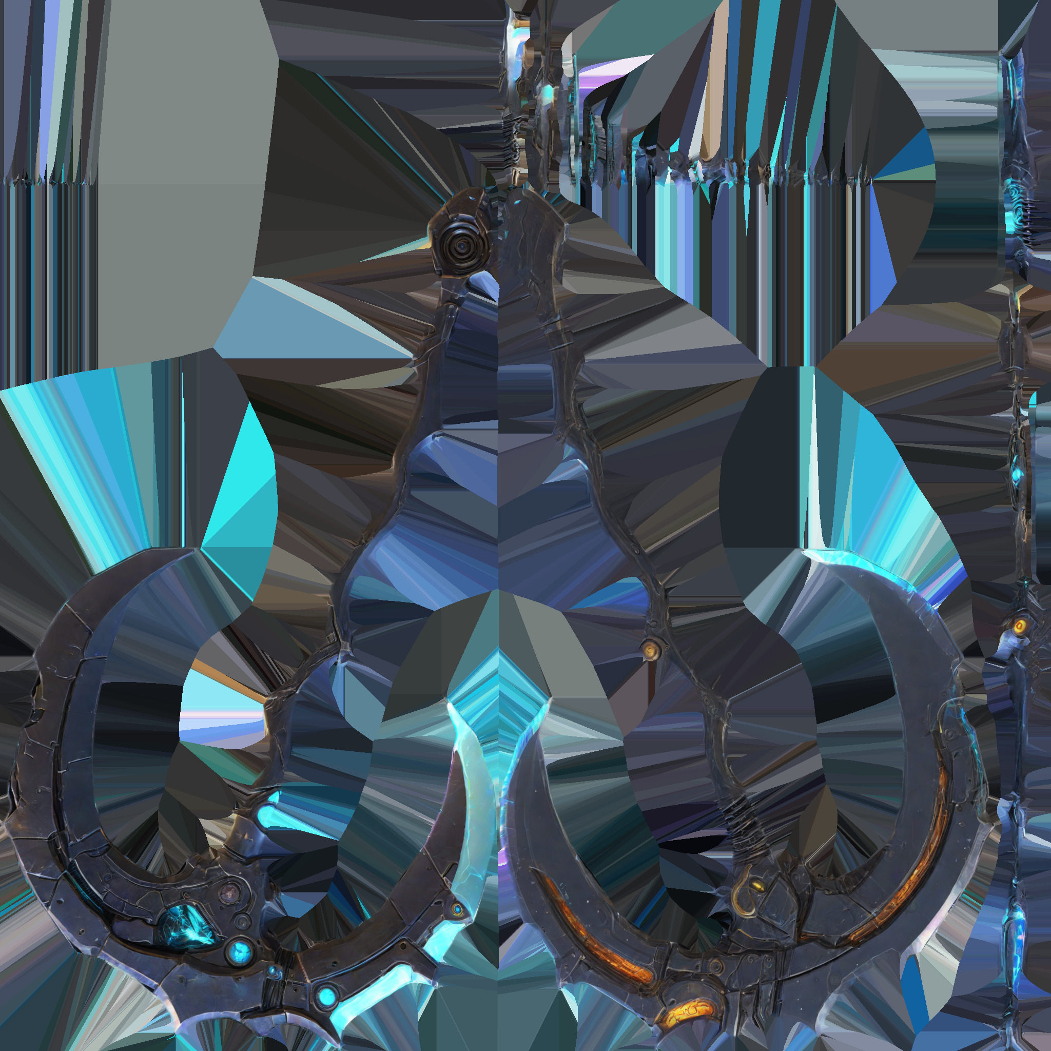 fantasy axe Low-poly 3D model_6