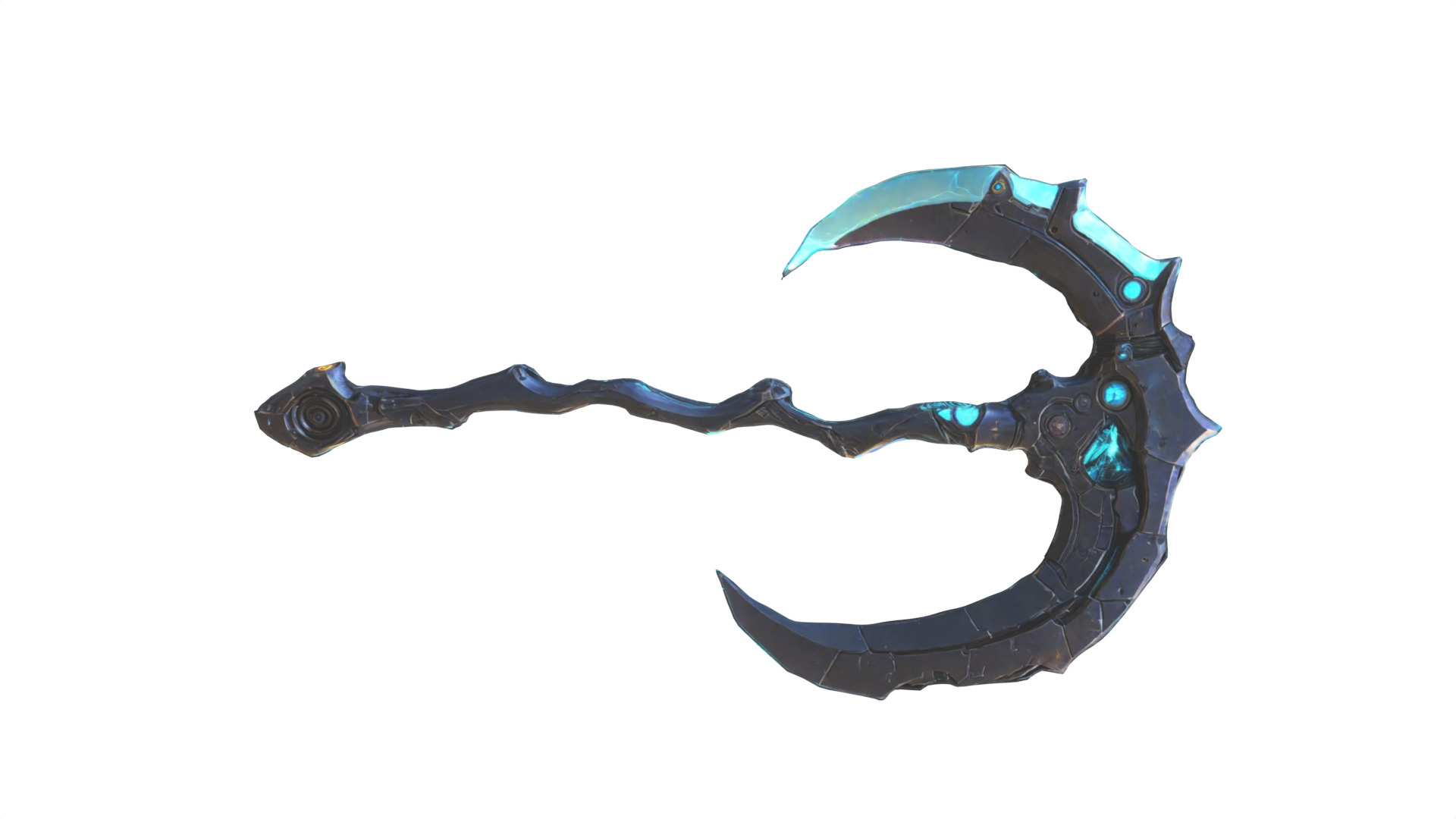 fantasy axe Low-poly 3D model_3