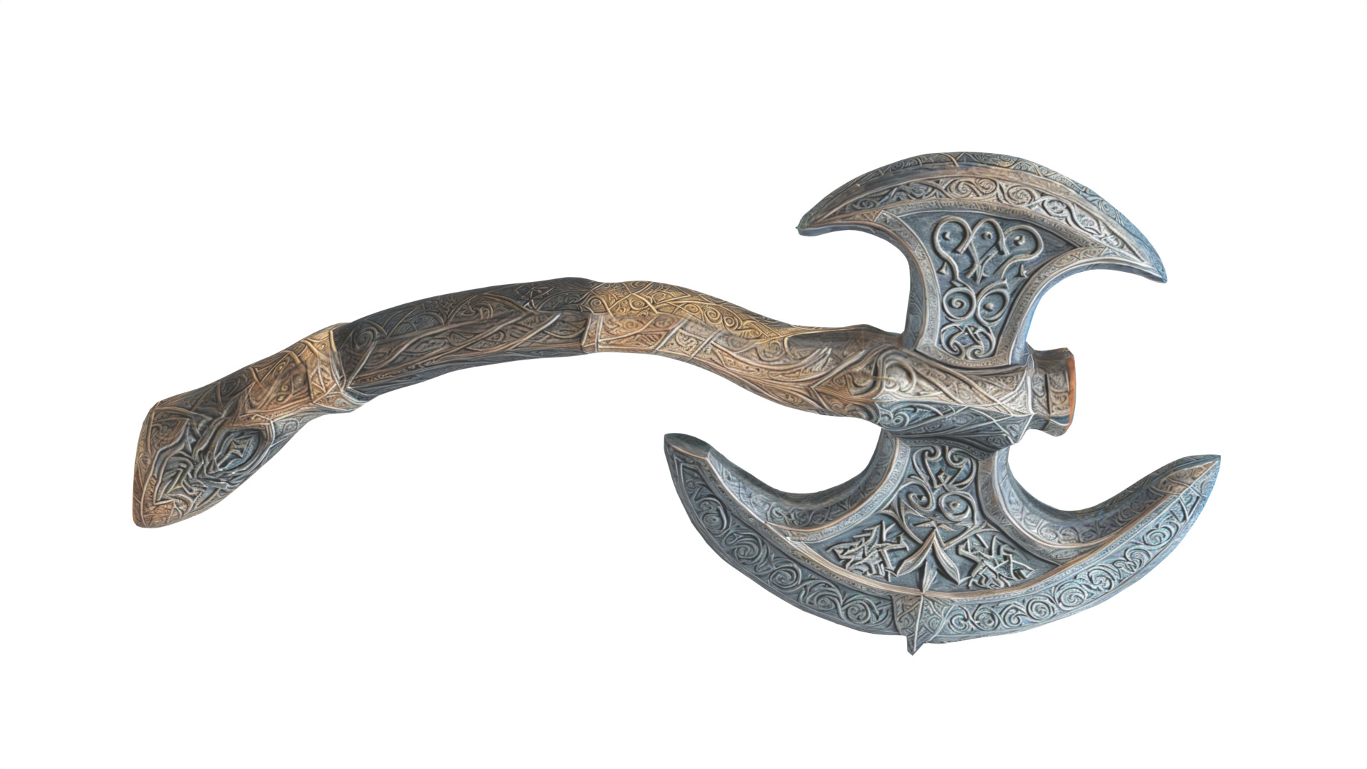 fantasy axe Low-poly 3D model_4