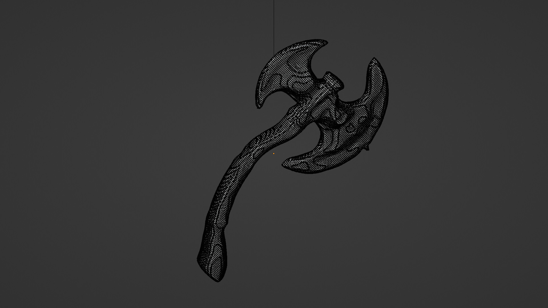 fantasy axe Low-poly 3D model_5