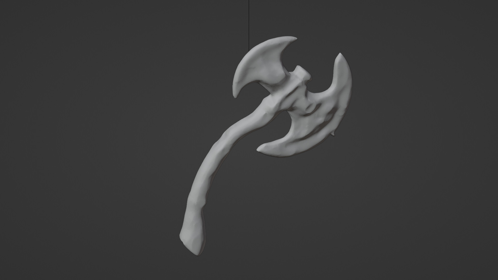 fantasy axe Low-poly 3D model_3