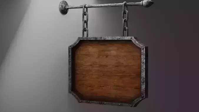 Medieval sign Low-poly 3D model
