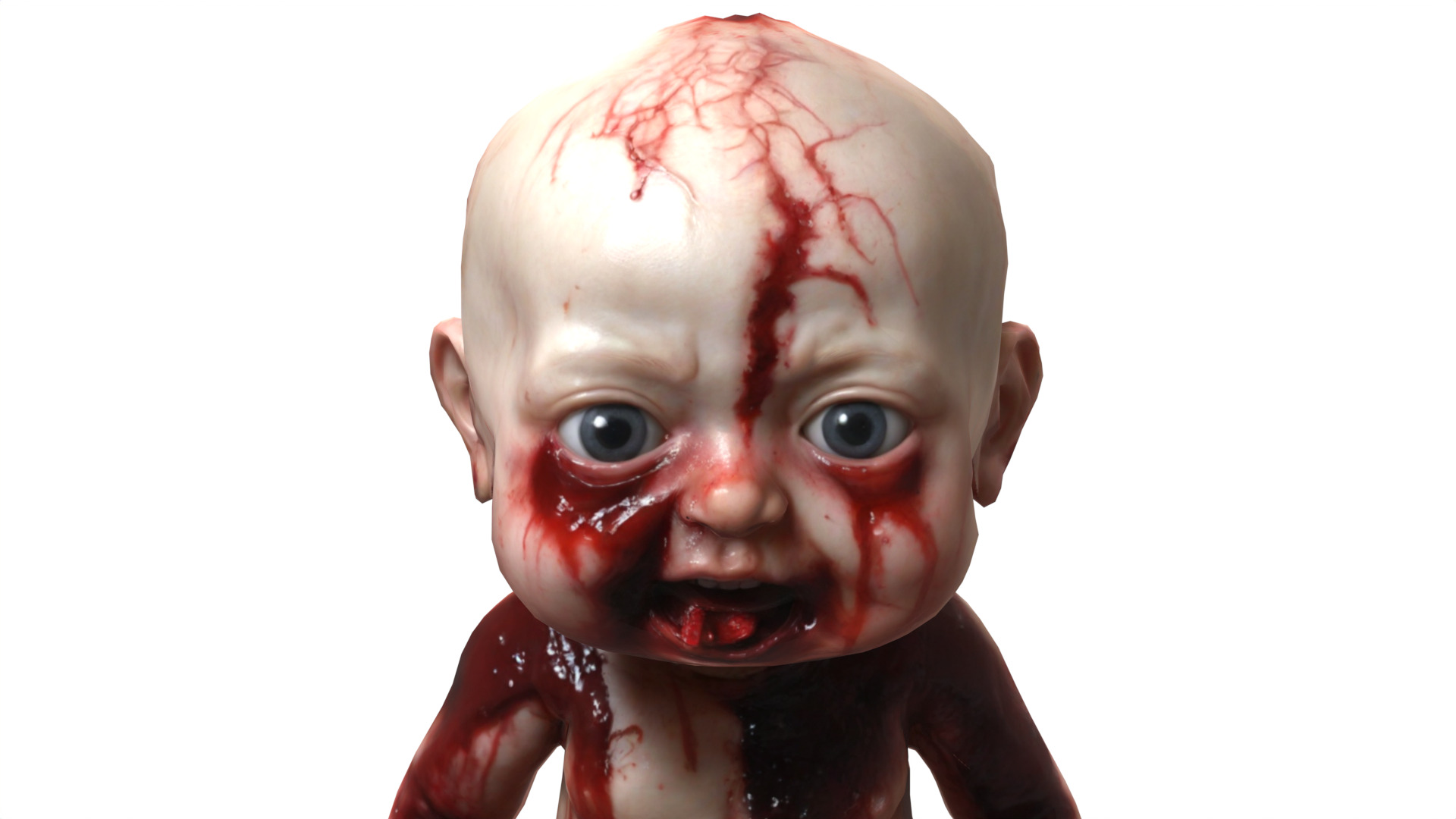 scary baby  Low-poly 3D model_14