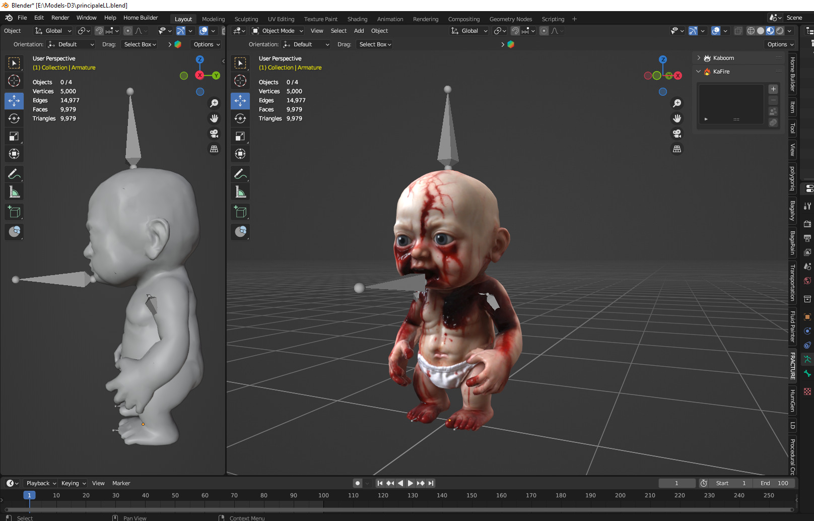 scary baby  Low-poly 3D model_3