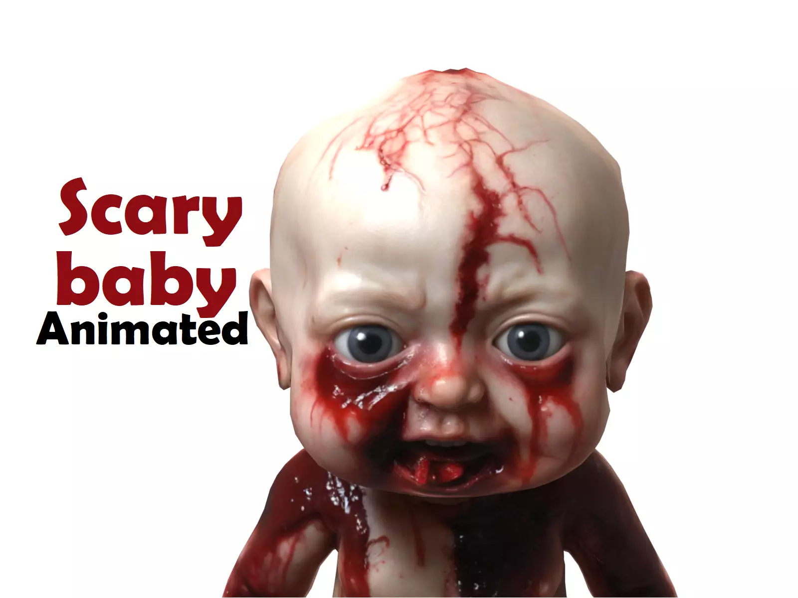 scary baby  Low-poly 3D model_0
