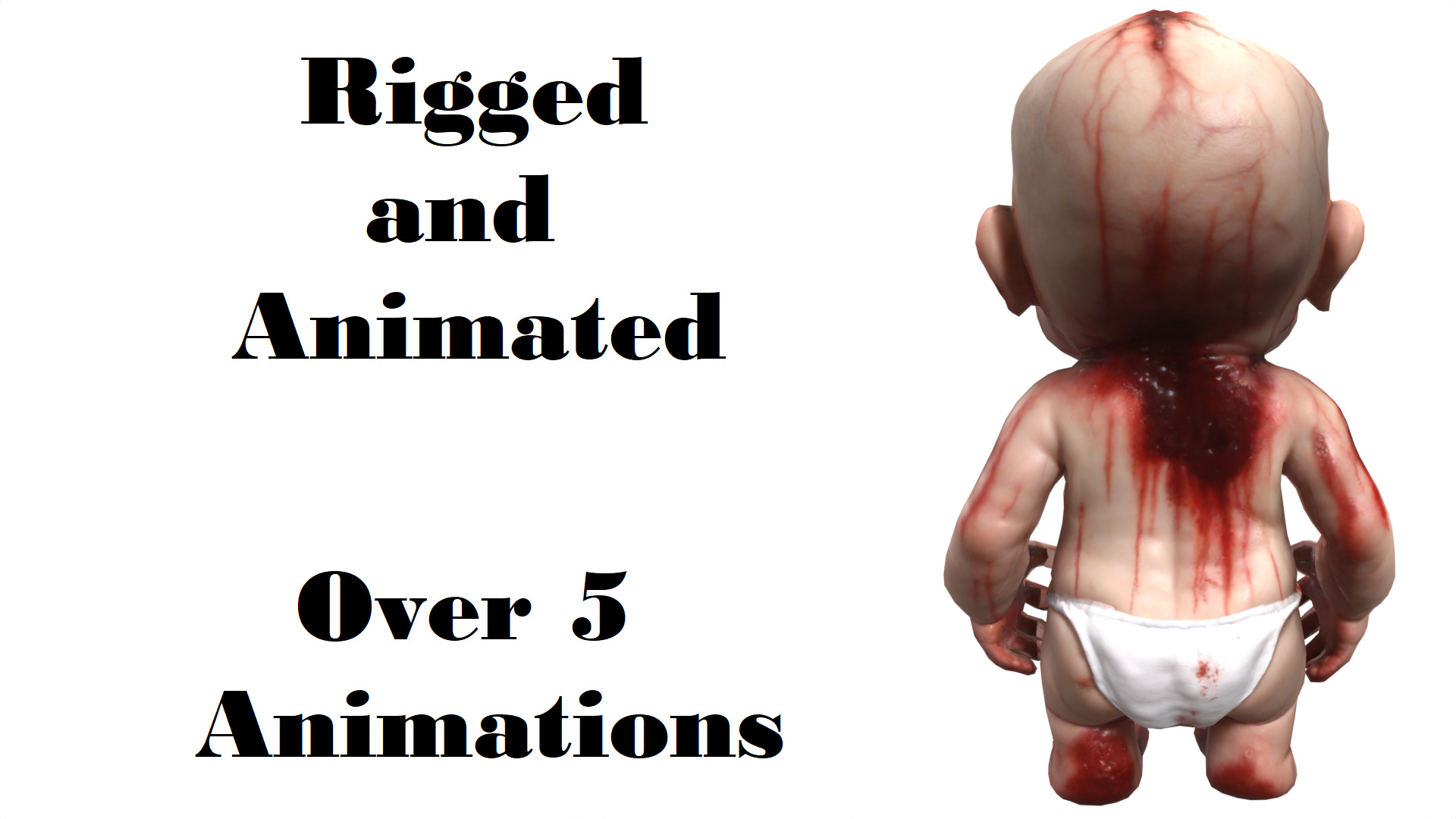 scary baby  Low-poly 3D model_4