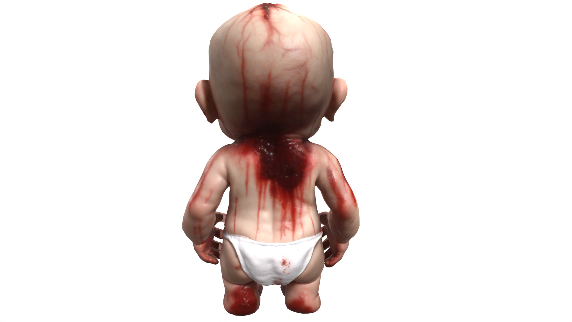 scary baby  Low-poly 3D model_13