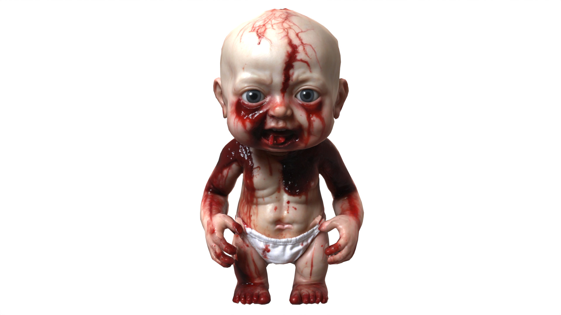 scary baby  Low-poly 3D model_6