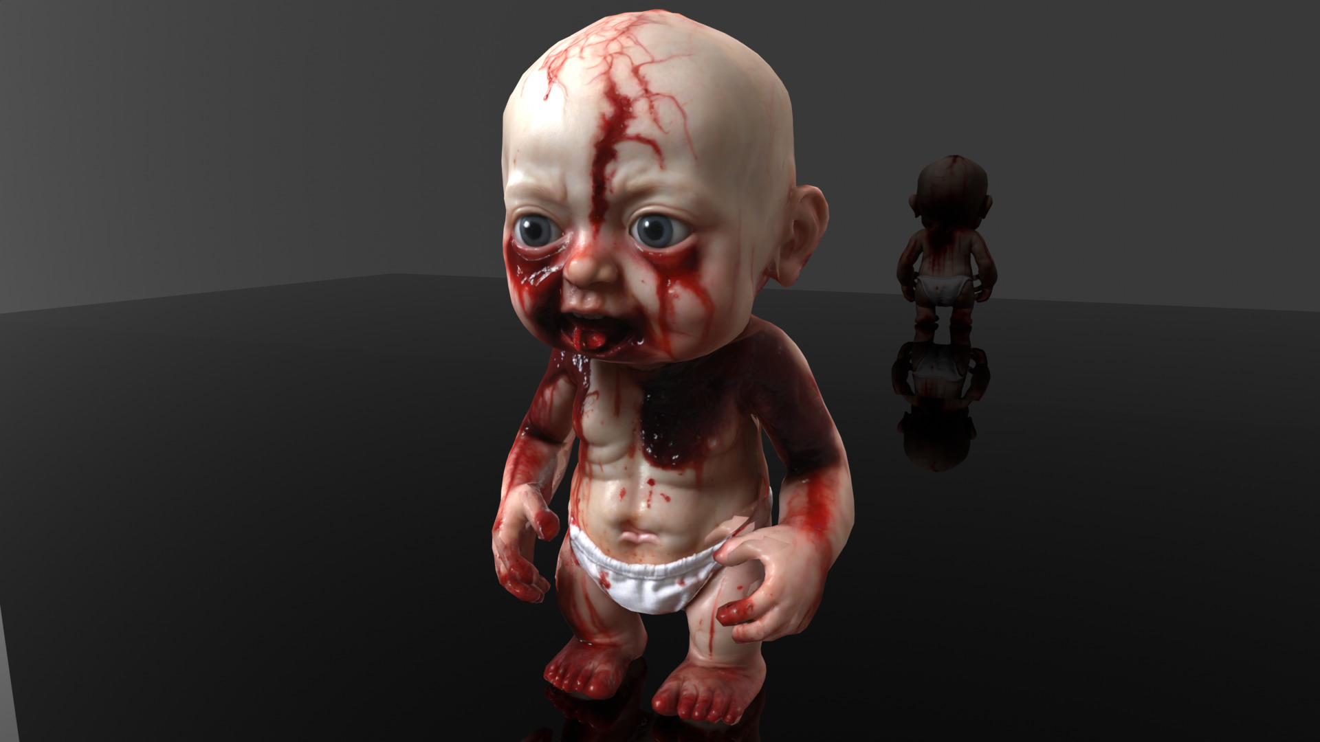 scary baby  Low-poly 3D model_8