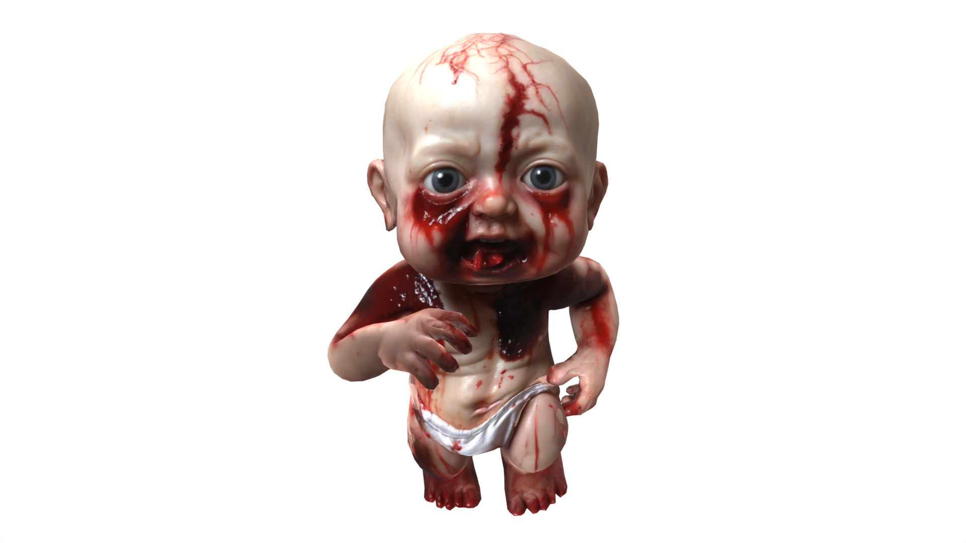 scary baby  Low-poly 3D model_9