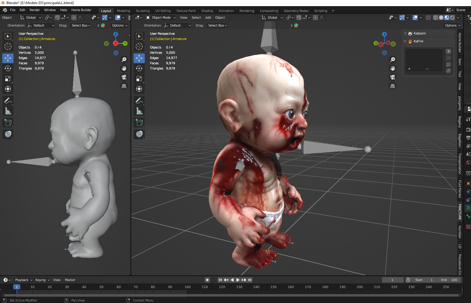 scary baby  Low-poly 3D model_16