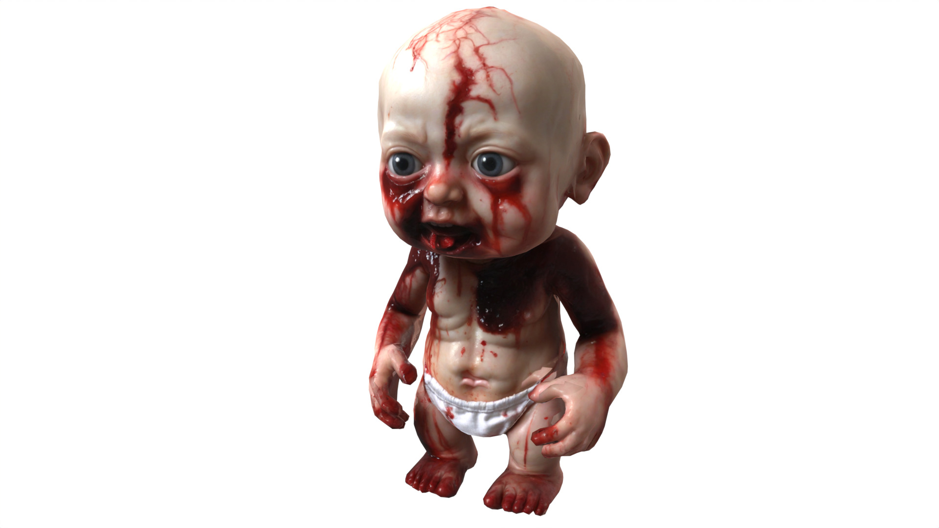 scary baby  Low-poly 3D model_12
