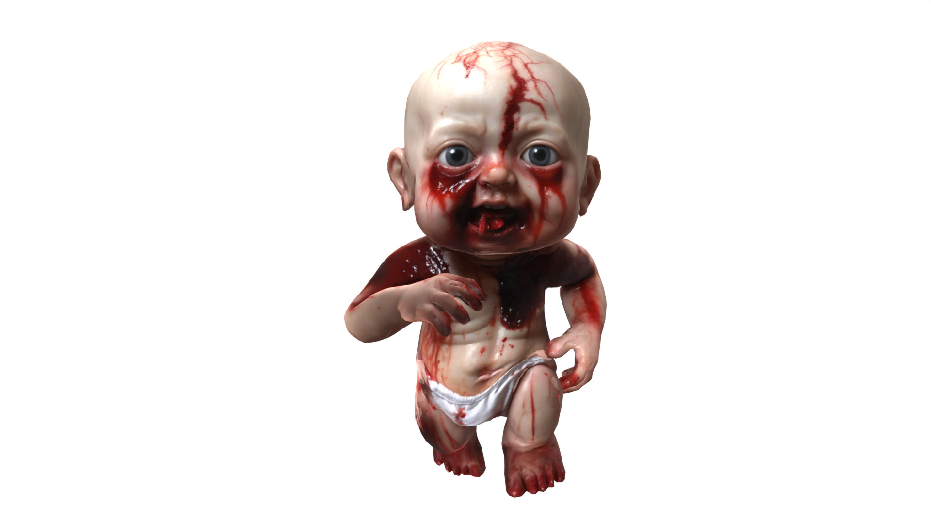 scary baby  Low-poly 3D model_11