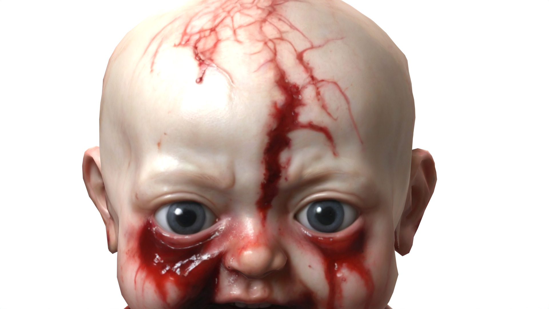 scary baby  Low-poly 3D model_5