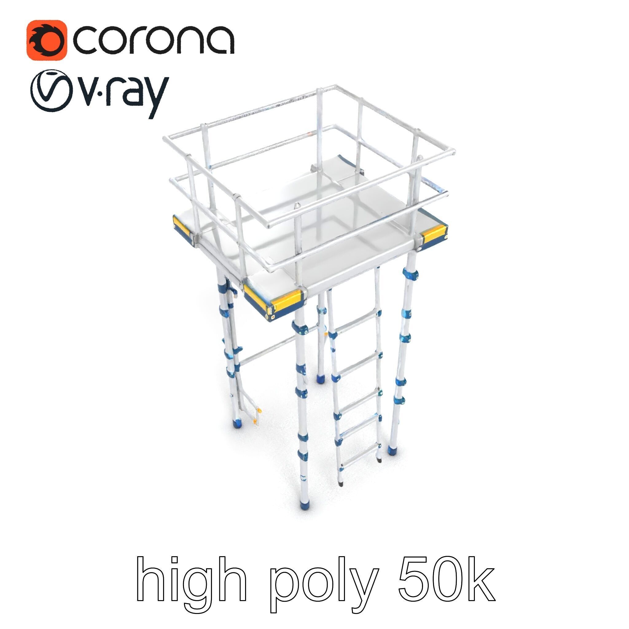 Modular Scaffold Ladder Heavy-Duty Metal Design model pack Low-poly 3D model_11