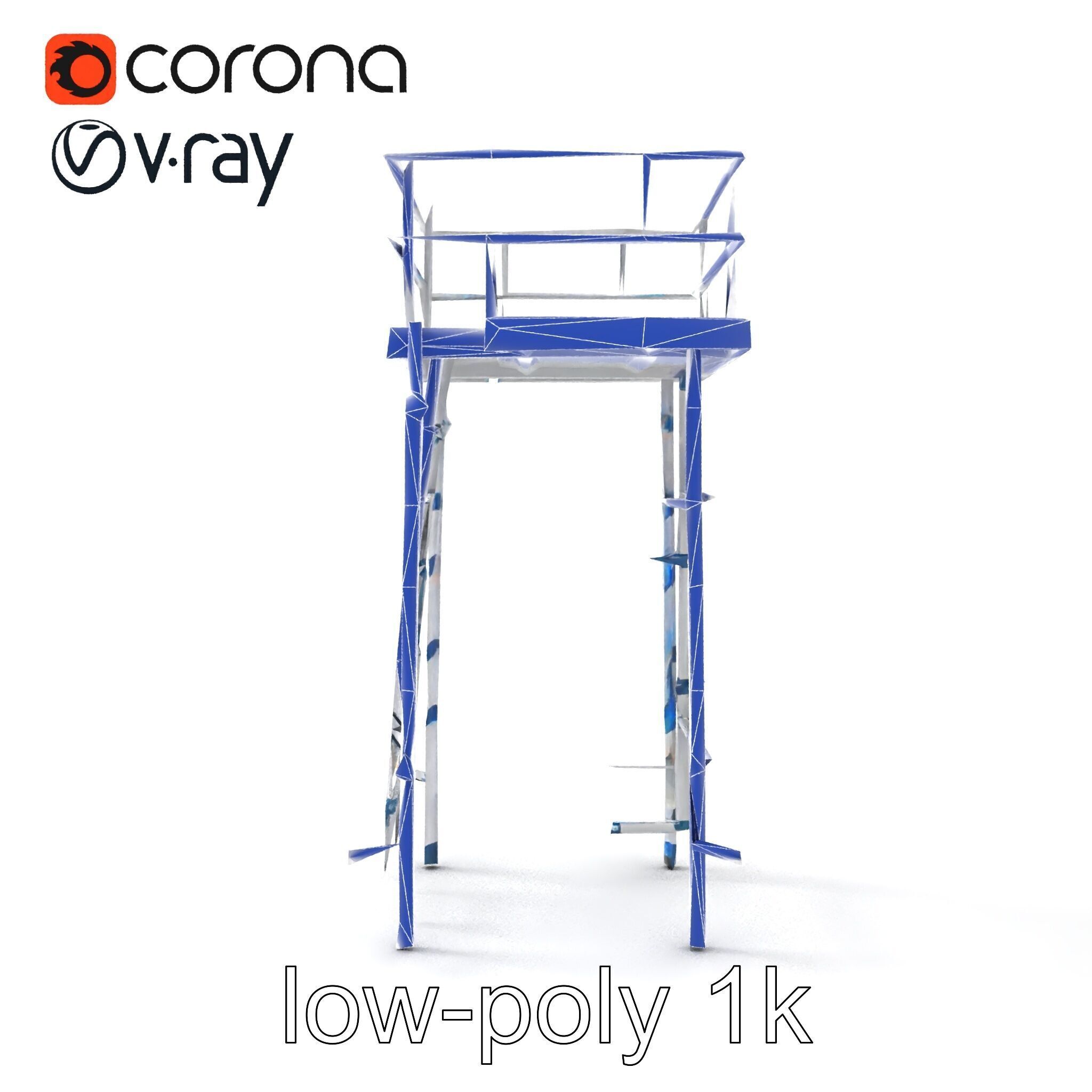 Modular Scaffold Ladder Heavy-Duty Metal Design model pack Low-poly 3D model_27