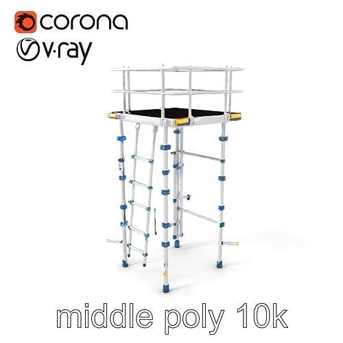Modular Scaffold Ladder Heavy-Duty Metal Design model pack Low-poly 3D model