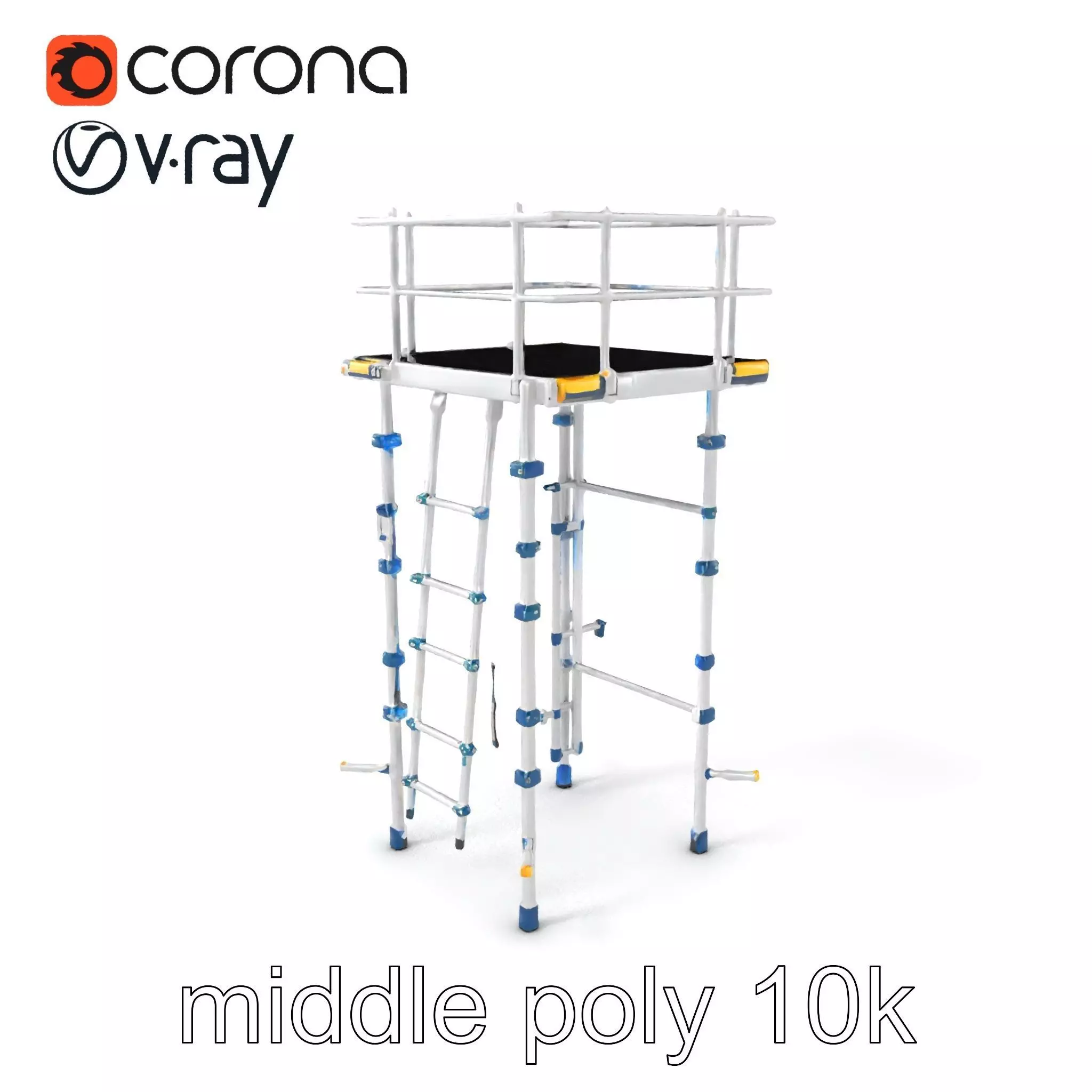 Modular Scaffold Ladder Heavy-Duty Metal Design model pack Low-poly 3D model_0