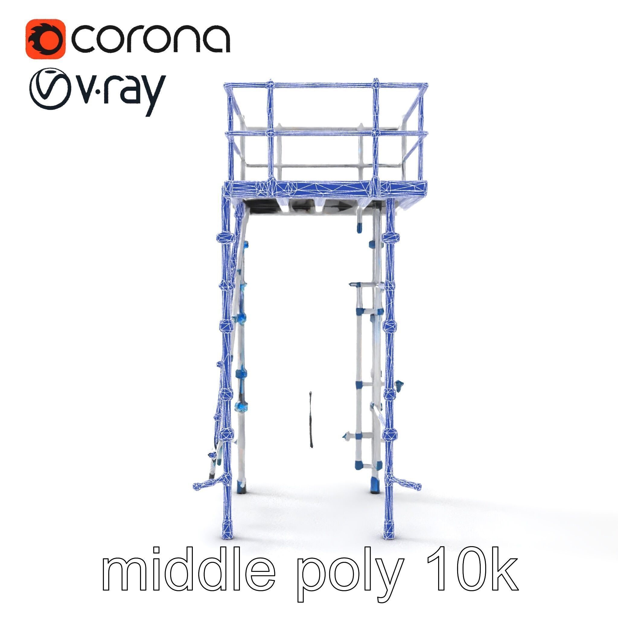 Modular Scaffold Ladder Heavy-Duty Metal Design model pack Low-poly 3D model_19
