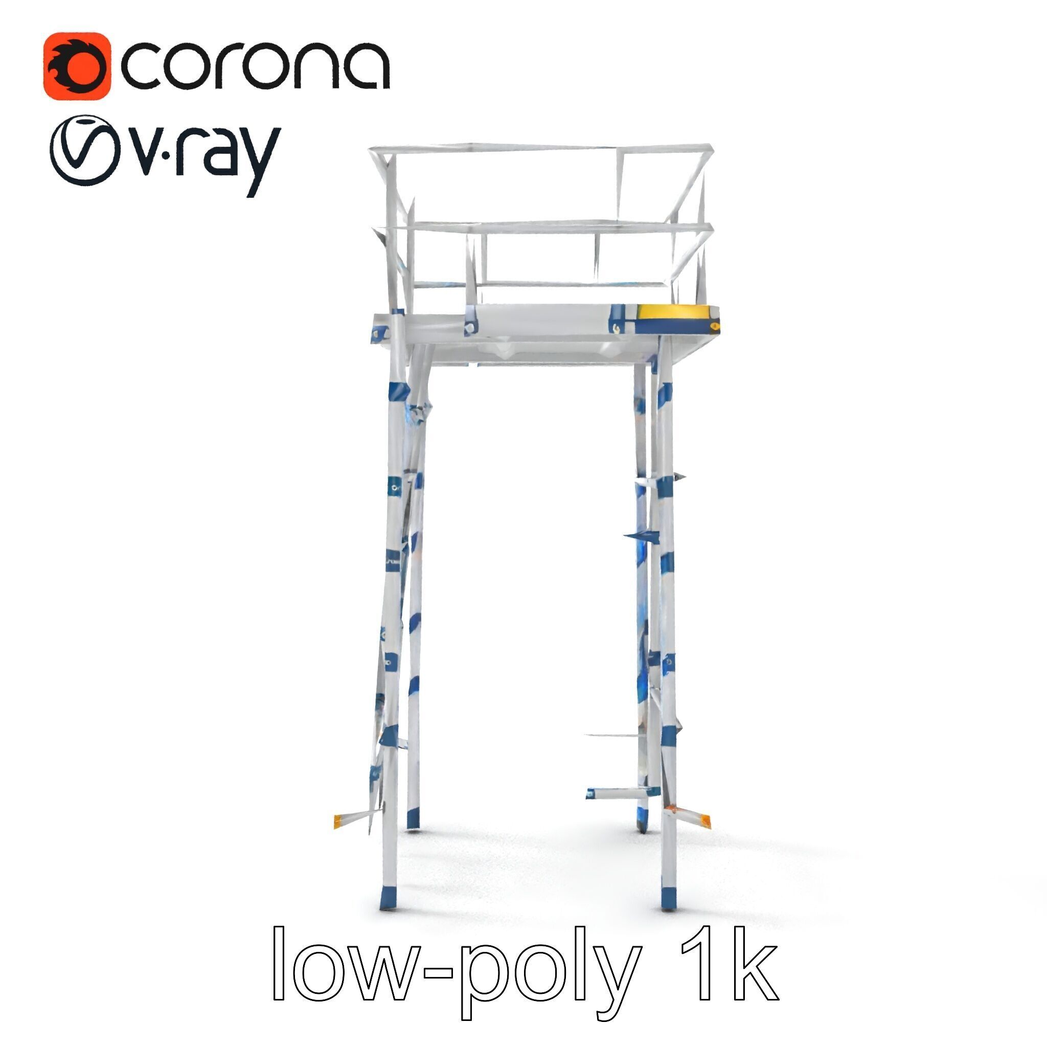 Modular Scaffold Ladder Heavy-Duty Metal Design model pack Low-poly 3D model_18