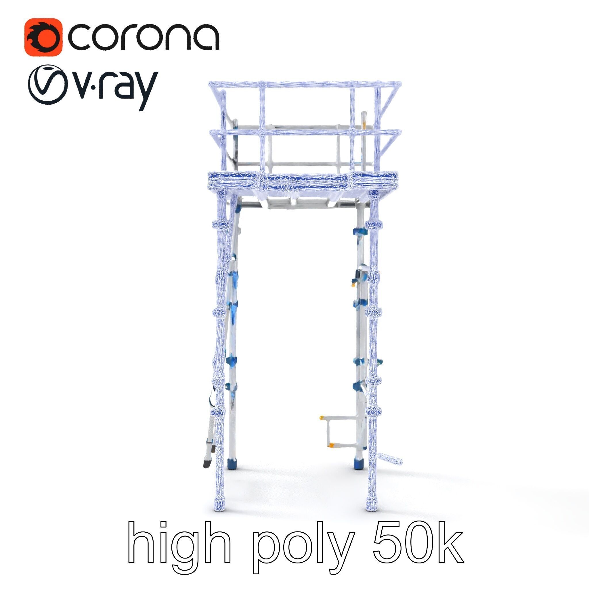 Modular Scaffold Ladder Heavy-Duty Metal Design model pack Low-poly 3D model_25
