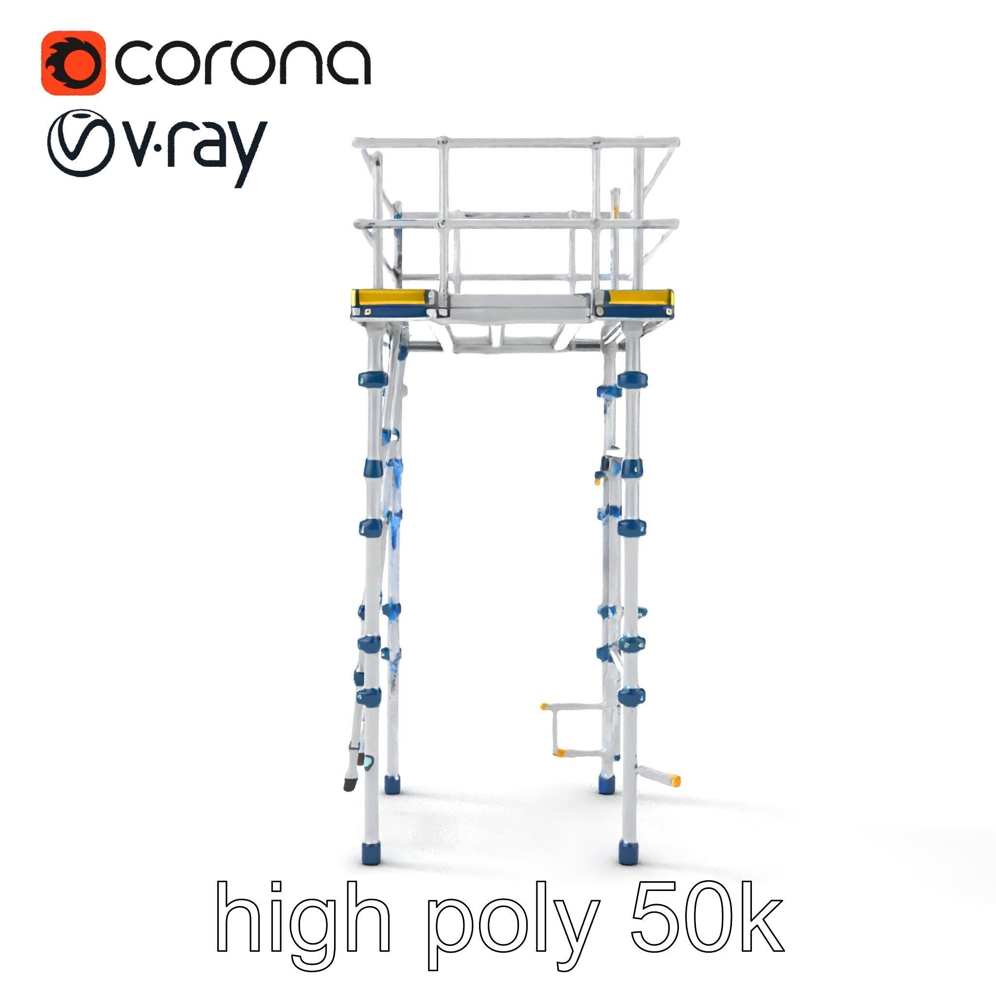 Modular Scaffold Ladder Heavy-Duty Metal Design model pack Low-poly 3D model_30