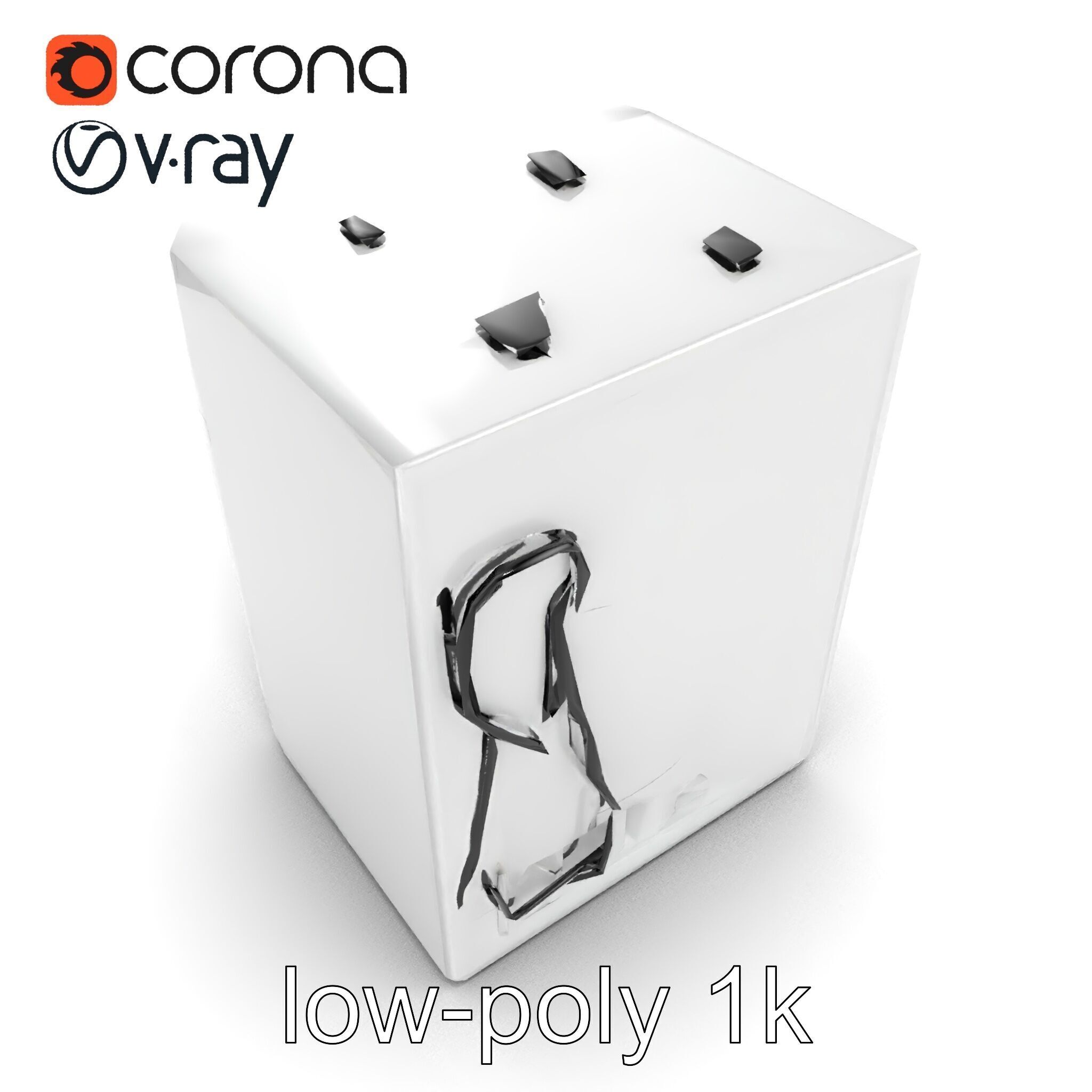 Futuristic Minimalist Laundry Wash Tower model pack Low-poly 3D model_23