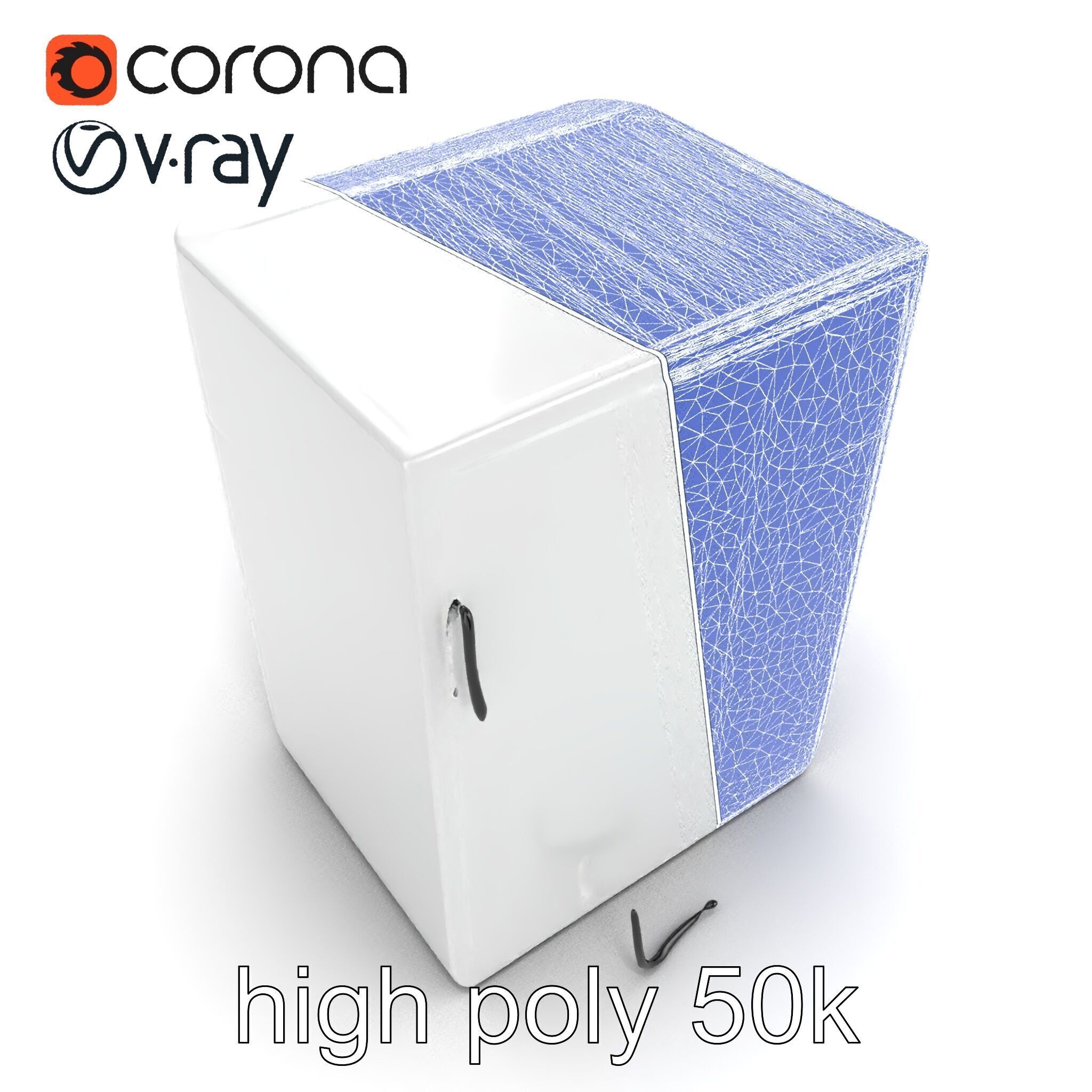 Futuristic Minimalist Laundry Wash Tower model pack Low-poly 3D model_21