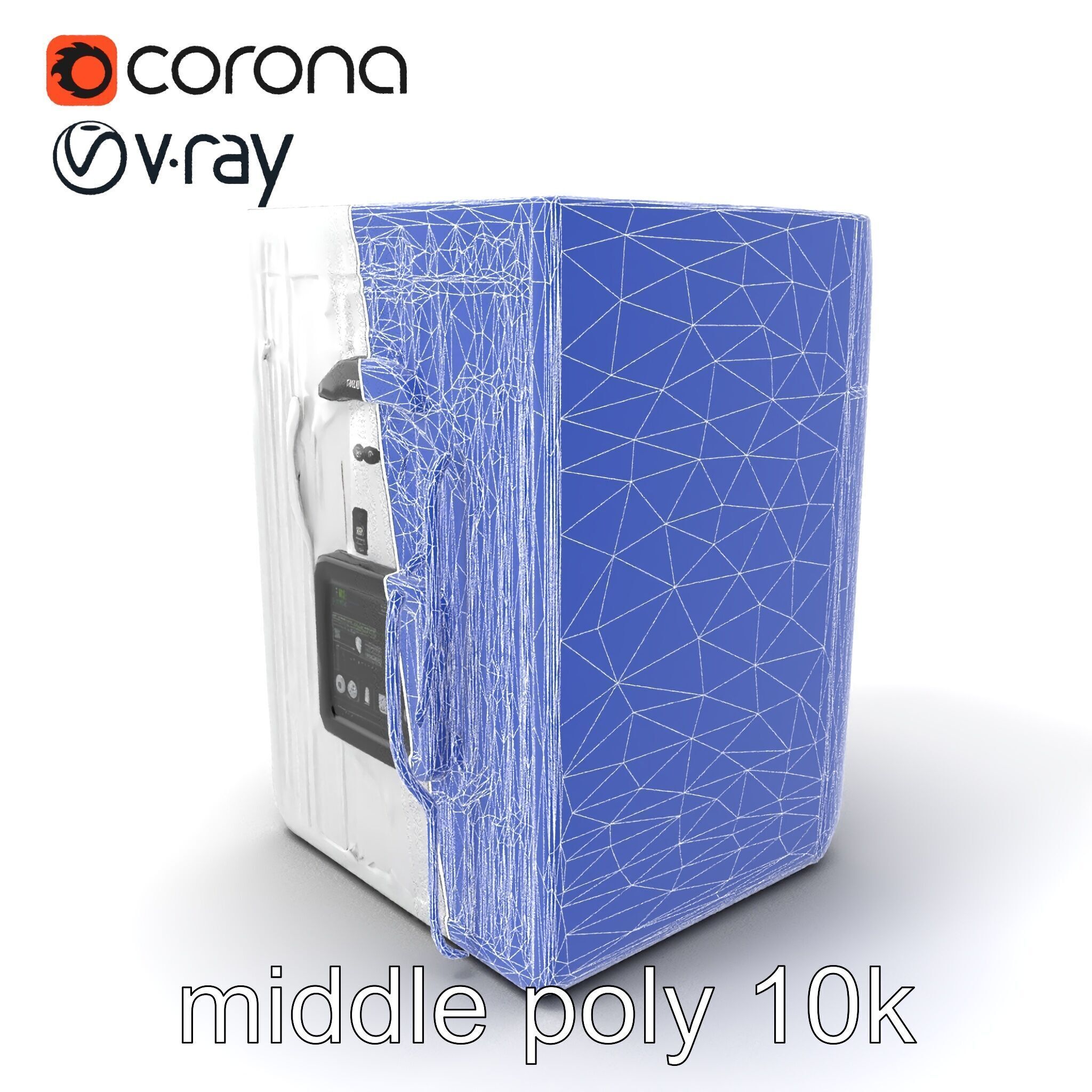 Futuristic Minimalist Laundry Wash Tower model pack Low-poly 3D model_6