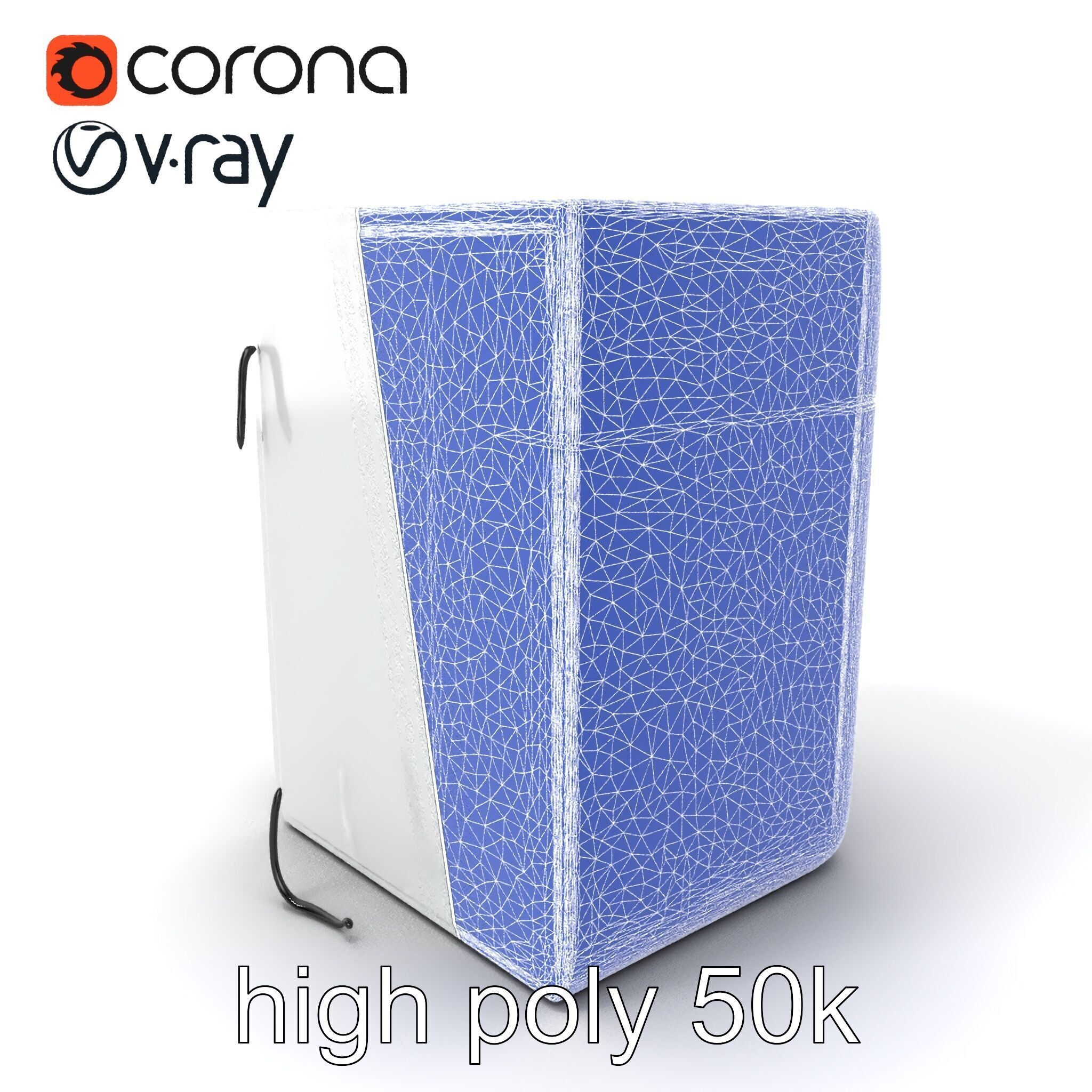 Futuristic Minimalist Laundry Wash Tower model pack Low-poly 3D model_10