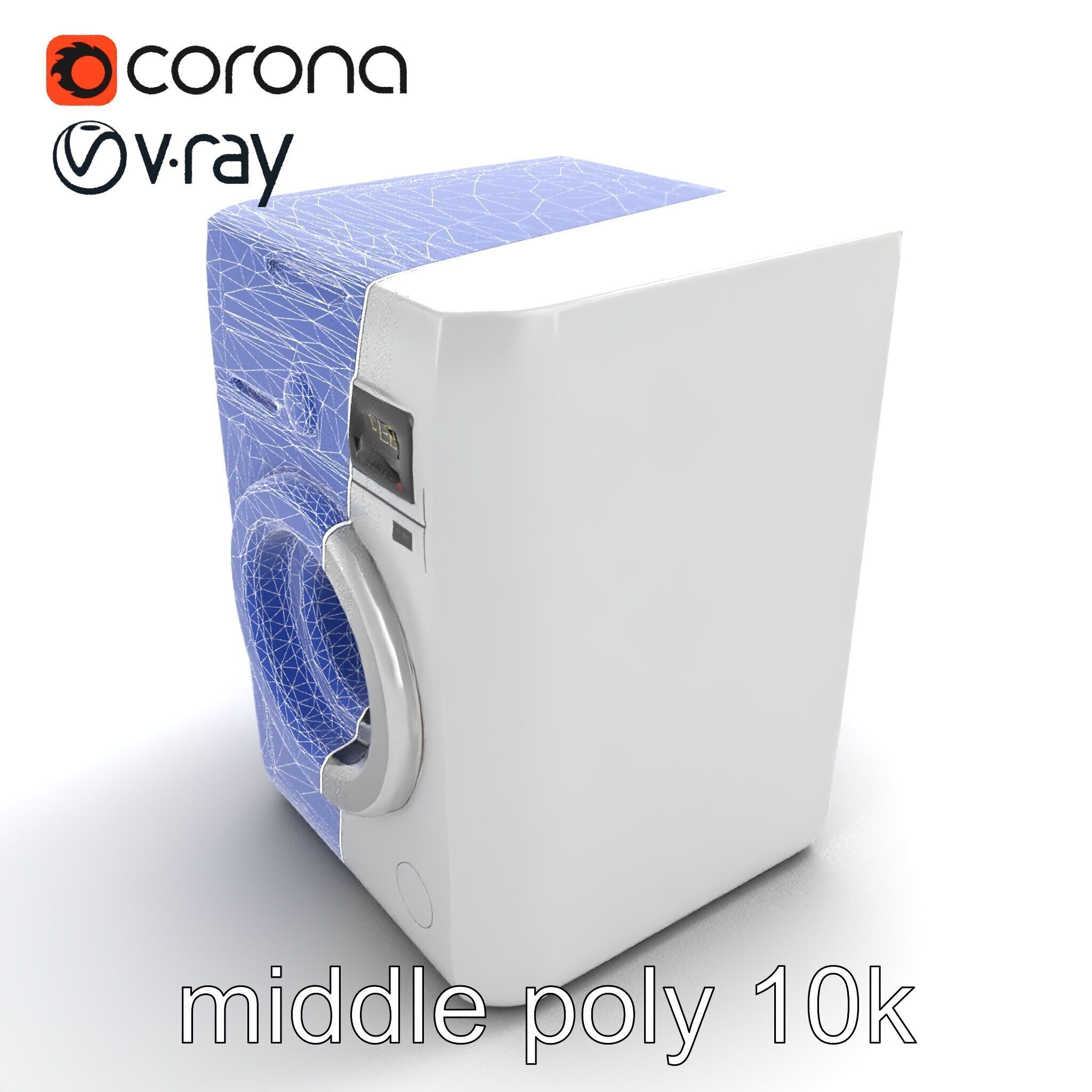 Futuristic Minimalist Laundry Wash Tower model pack Low-poly 3D model_12