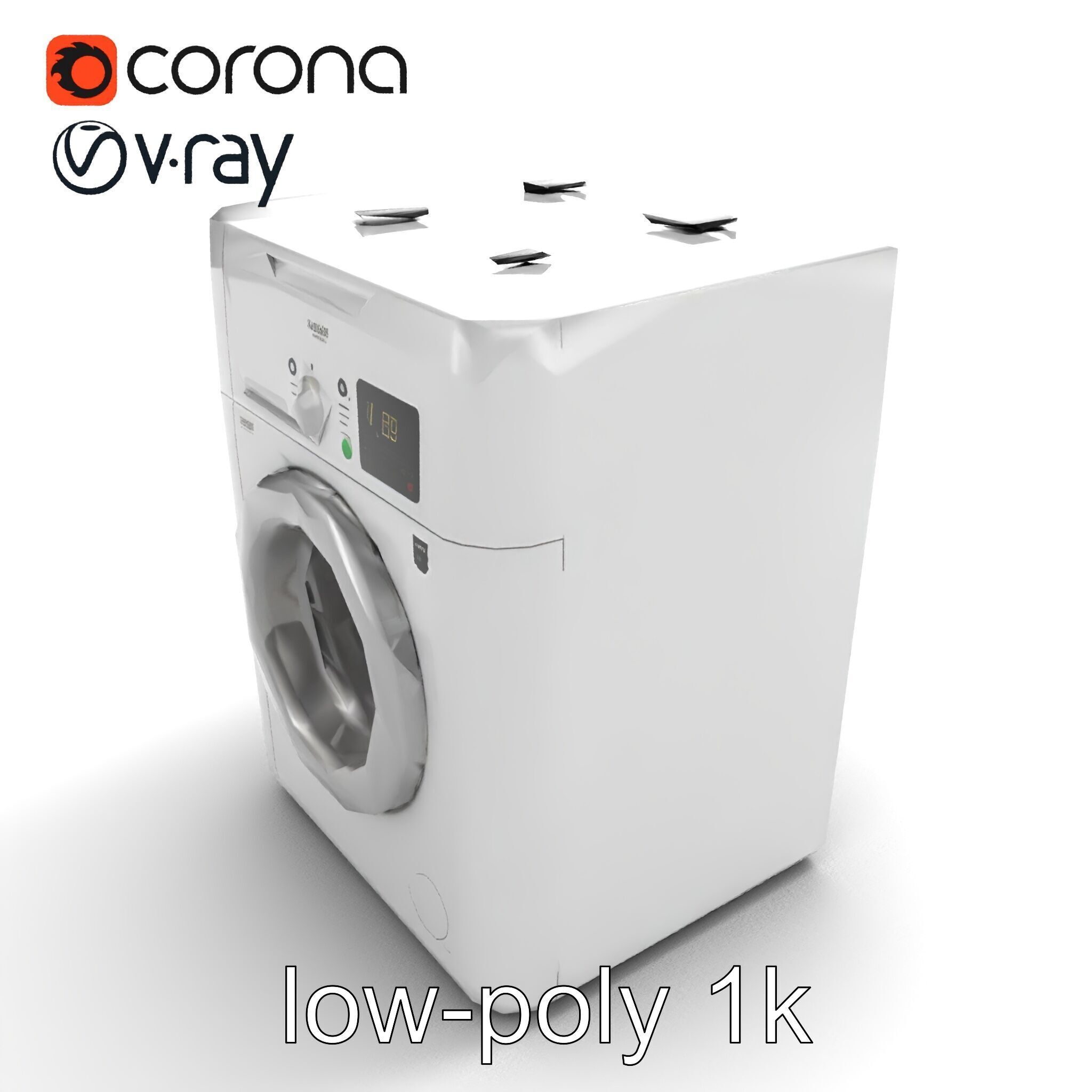 Futuristic Minimalist Laundry Wash Tower model pack Low-poly 3D model_9