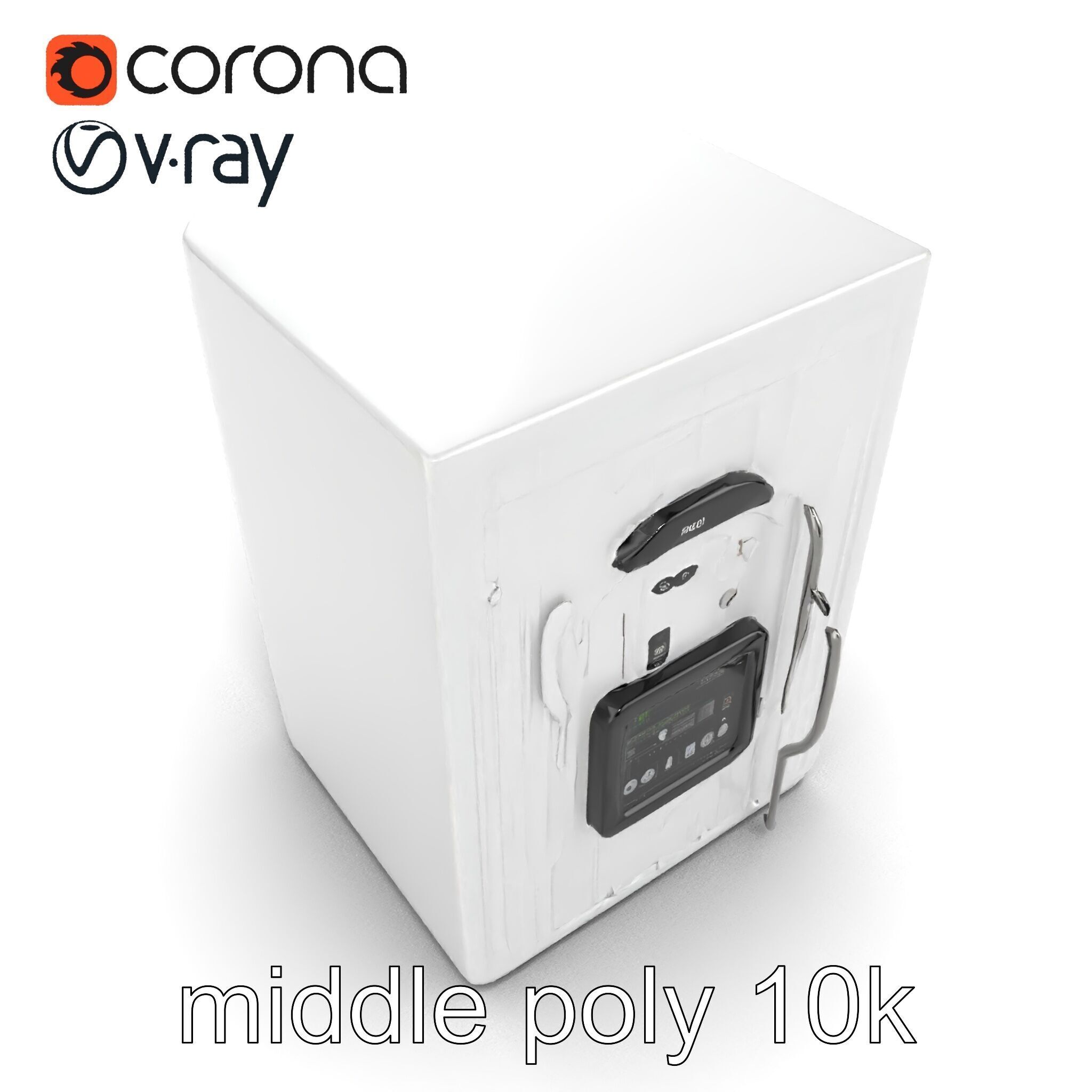 Futuristic Minimalist Laundry Wash Tower model pack Low-poly 3D model_15