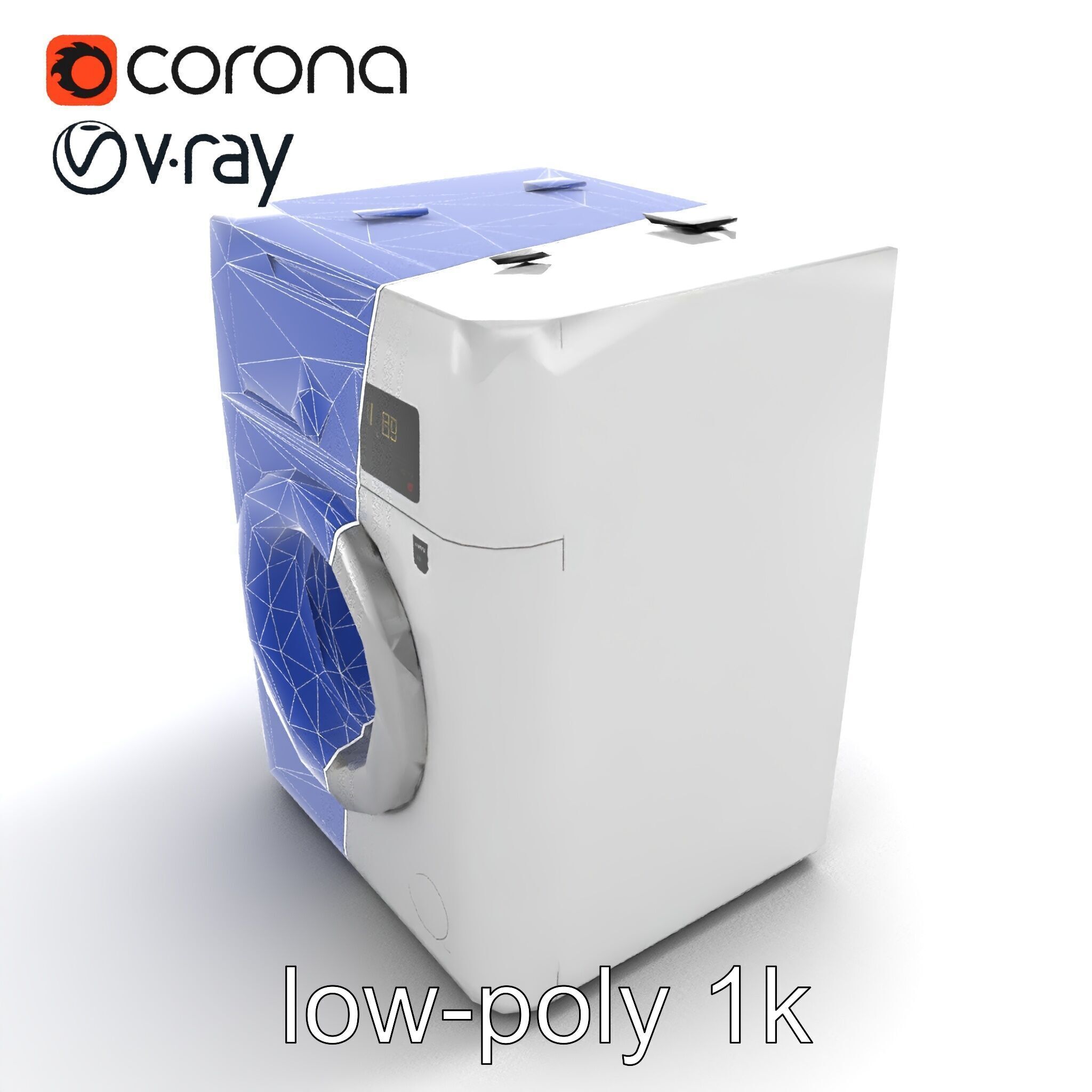 Futuristic Minimalist Laundry Wash Tower model pack Low-poly 3D model_11