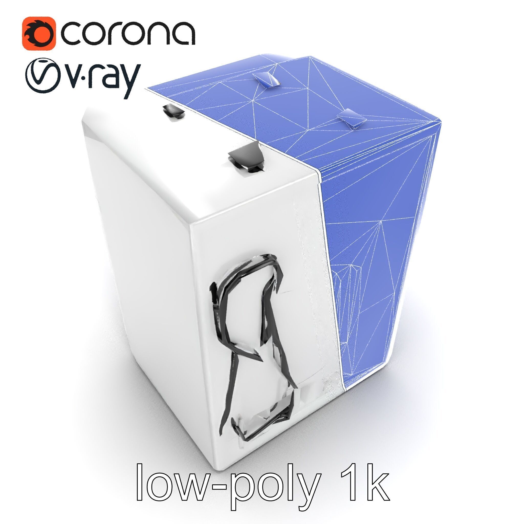 Futuristic Minimalist Laundry Wash Tower model pack Low-poly 3D model_20