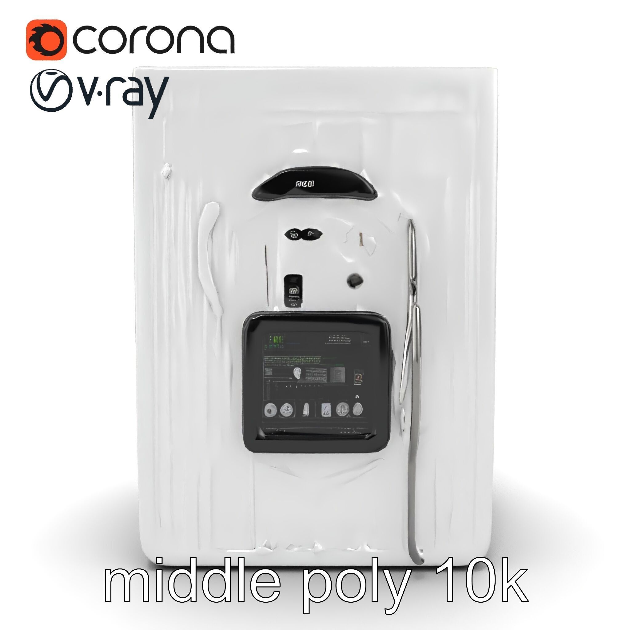 Futuristic Minimalist Laundry Wash Tower model pack Low-poly 3D model_13