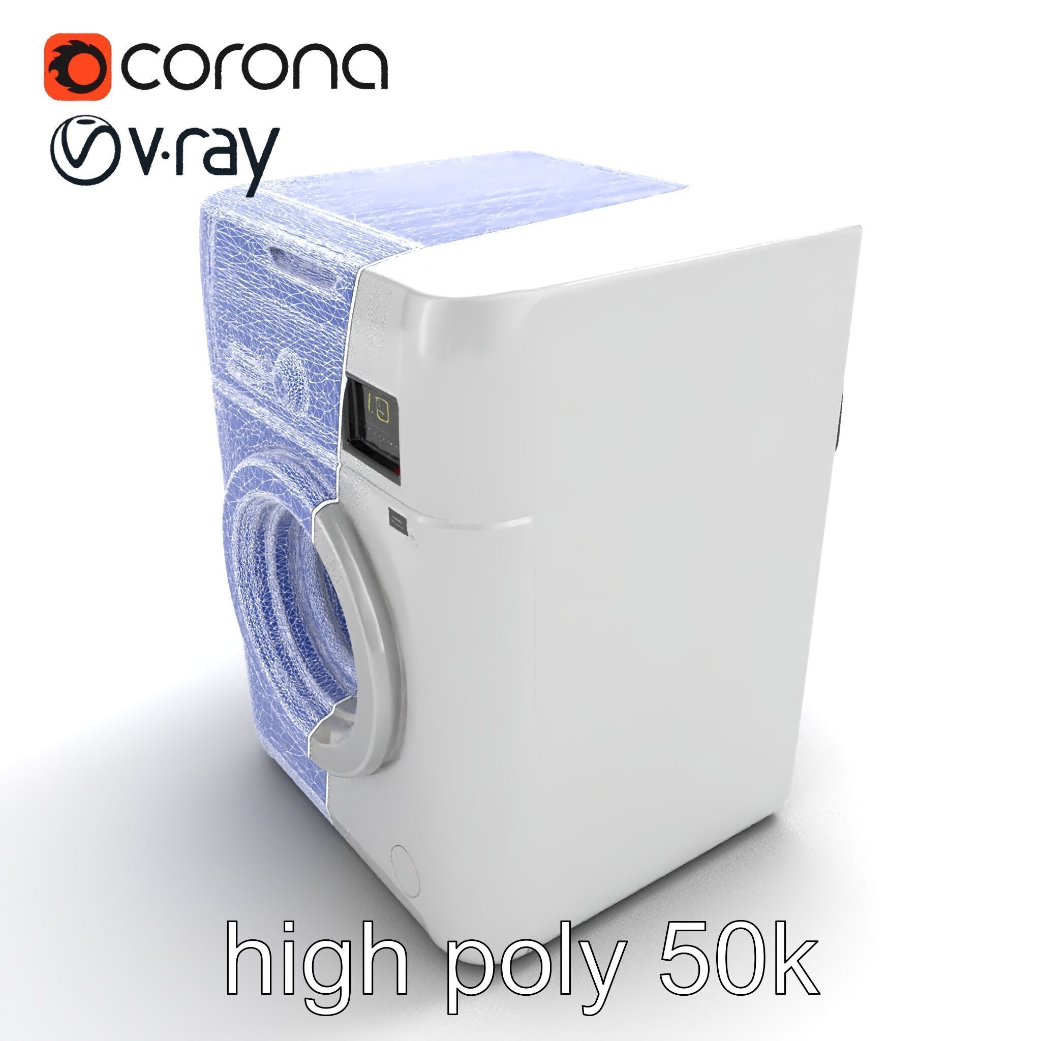 Futuristic Minimalist Laundry Wash Tower model pack Low-poly 3D model_27