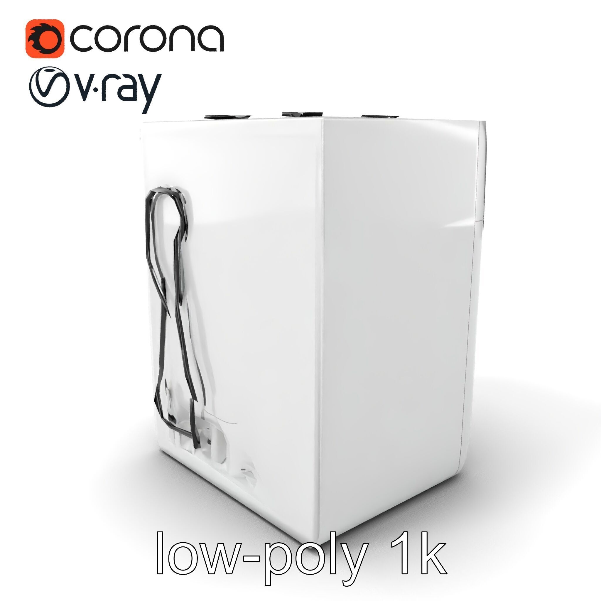 Futuristic Minimalist Laundry Wash Tower model pack Low-poly 3D model_5