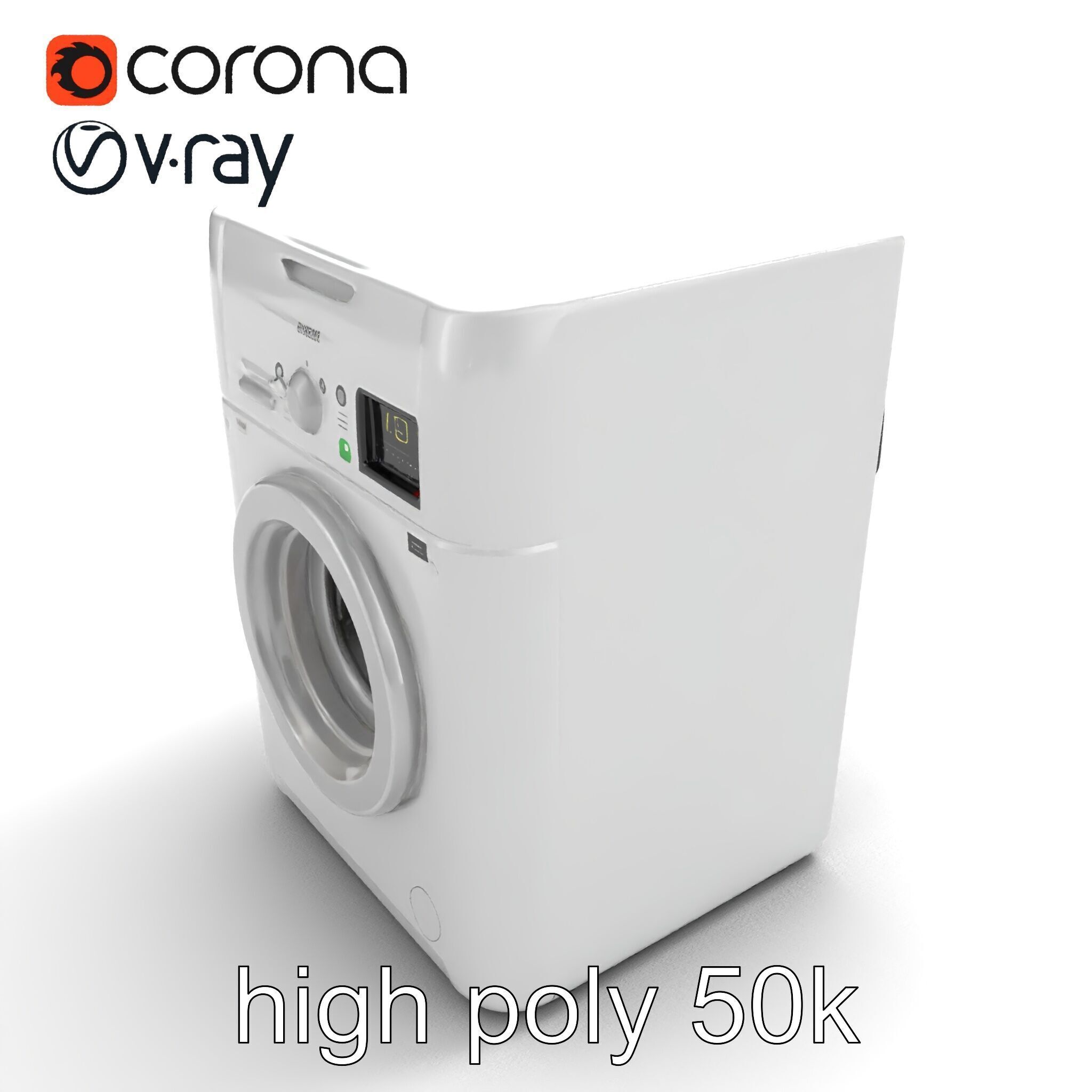 Futuristic Minimalist Laundry Wash Tower model pack Low-poly 3D model_16