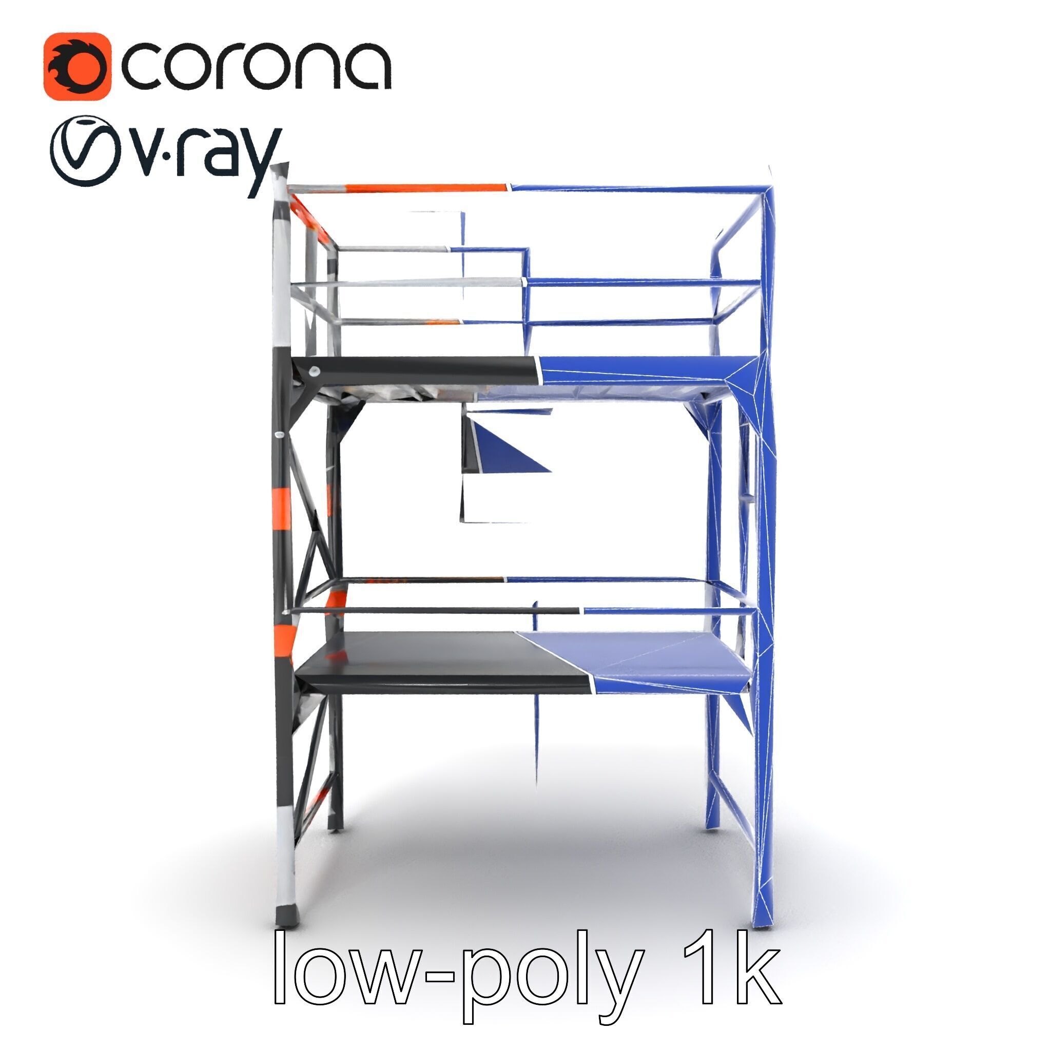 Industrial Scaffold Ladder Modular Platform model pack Low-poly 3D model_26