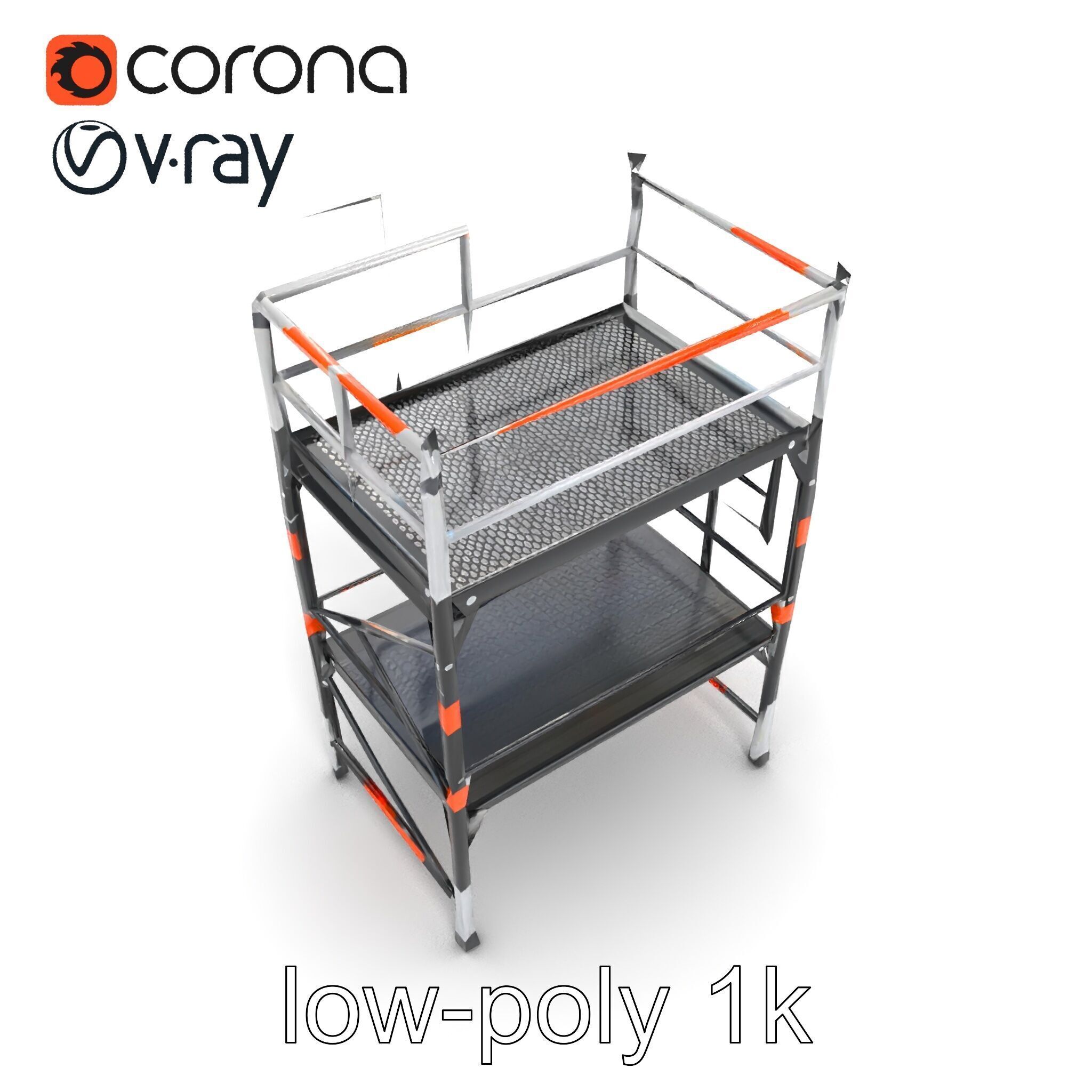 Industrial Scaffold Ladder Modular Platform model pack Low-poly 3D model_20