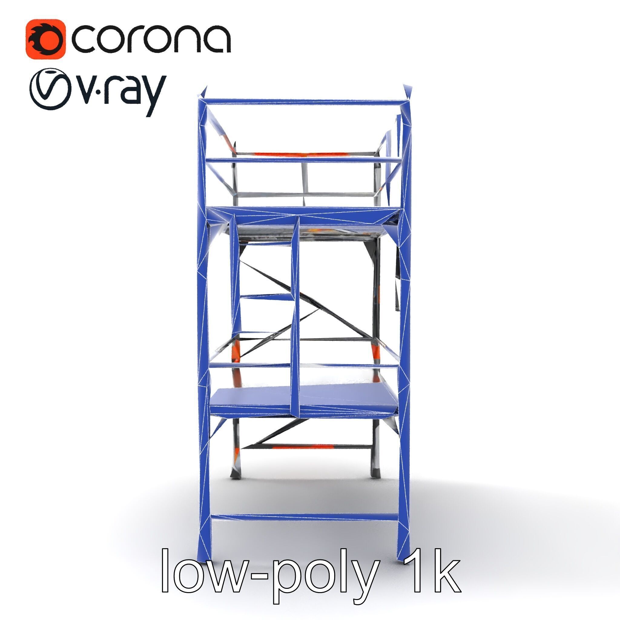 Industrial Scaffold Ladder Modular Platform model pack Low-poly 3D model_15