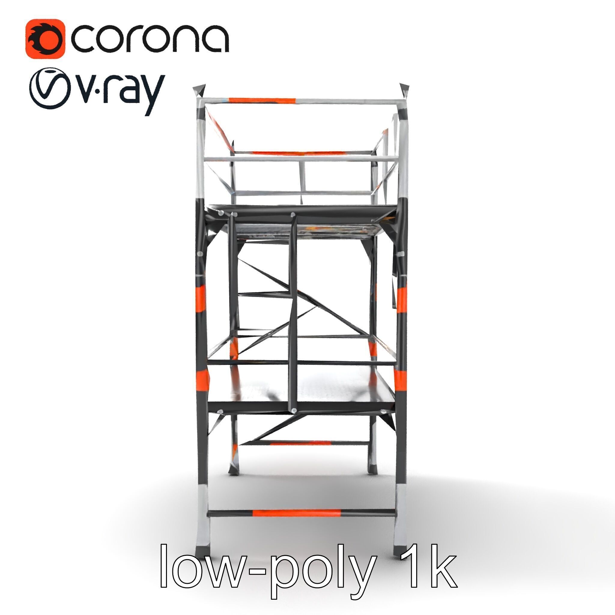 Industrial Scaffold Ladder Modular Platform model pack Low-poly 3D model_11