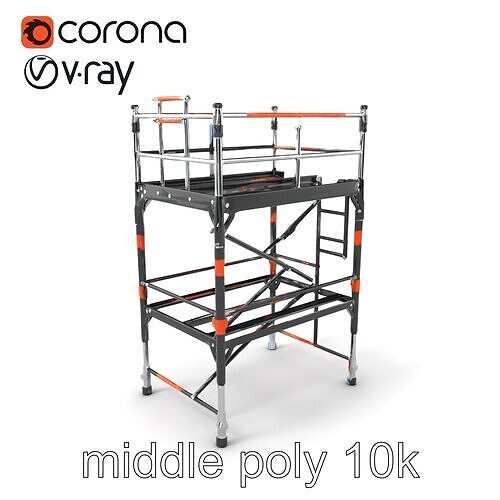 Industrial Scaffold Ladder Modular Platform model pack Low-poly 3D model