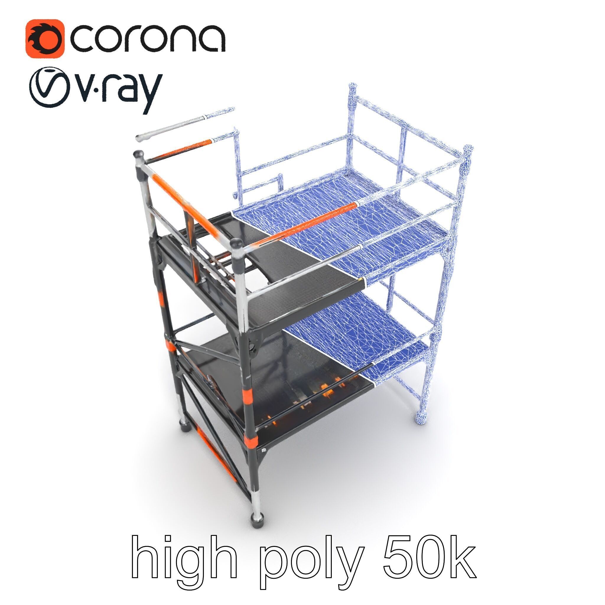 Industrial Scaffold Ladder Modular Platform model pack Low-poly 3D model_28
