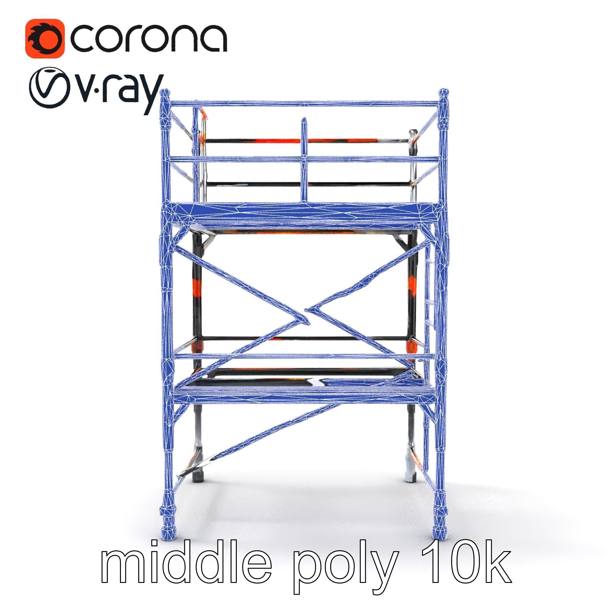 Industrial Scaffold Ladder Modular Platform model pack Low-poly 3D model_29