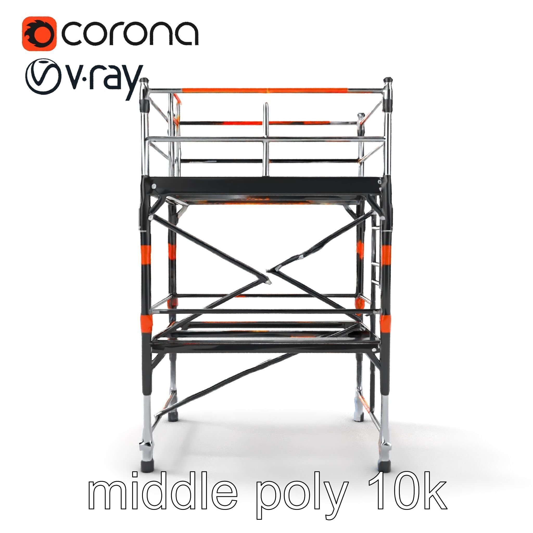 Industrial Scaffold Ladder Modular Platform model pack Low-poly 3D model_13