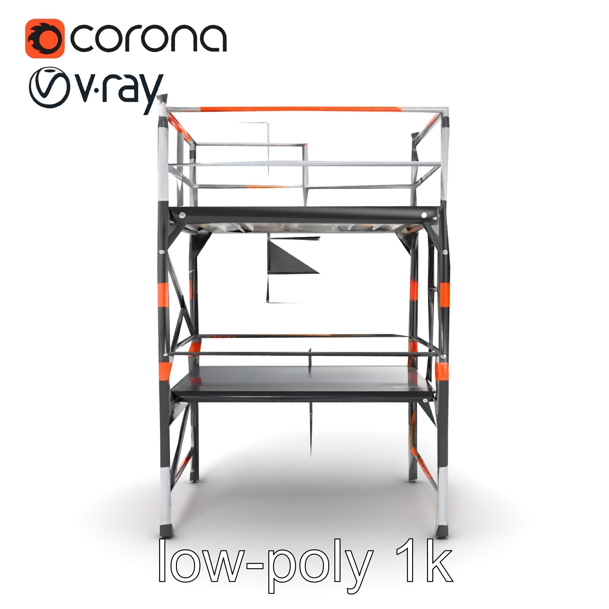 Industrial Scaffold Ladder Modular Platform model pack Low-poly 3D model_18