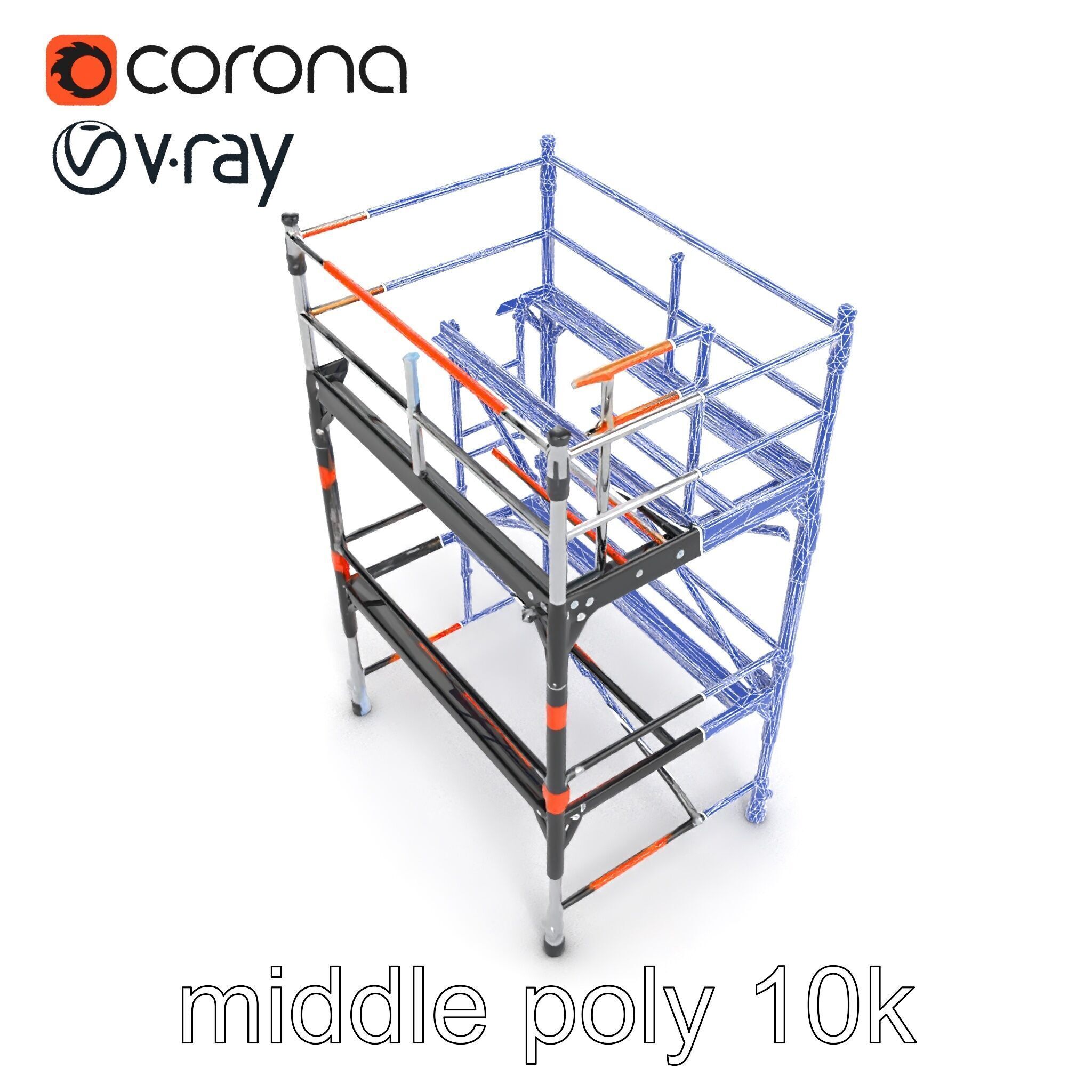 Industrial Scaffold Ladder Modular Platform model pack Low-poly 3D model_21